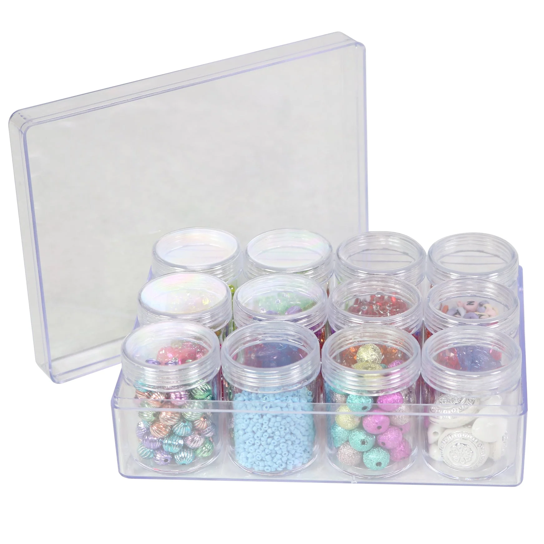 Everything Mary Clear Organizer with 12 Removable Jars – Portable Storage for Small Craft Supplies 4 Everything Mary Clear Organizer with 12 Removable Jars – Portable Storage for Small Craft Supplies