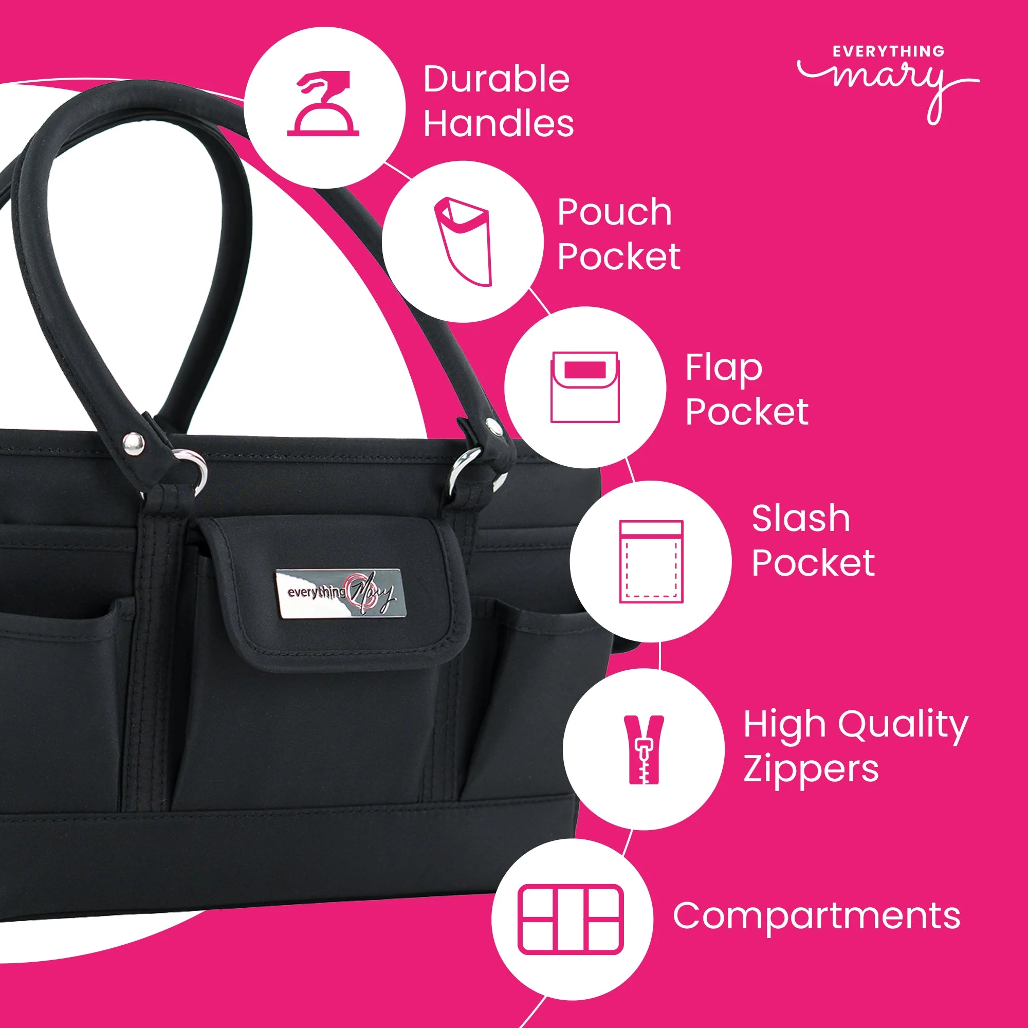 Everything Mary Deluxe Store & Tote Craft Organizer, Black 5 Everything Mary Deluxe Store & Tote Craft Organizer, Black