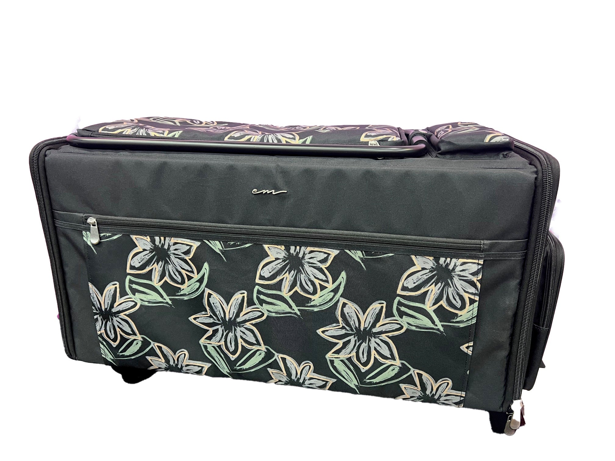 Everything Mary Jumbo 5 Wheel Collapsible Rolling Sewing Machine Storage Case, Floral 1 Everything Mary Jumbo 5 Wheel Collapsible Rolling Sewing Machine Storage Case, Floral
