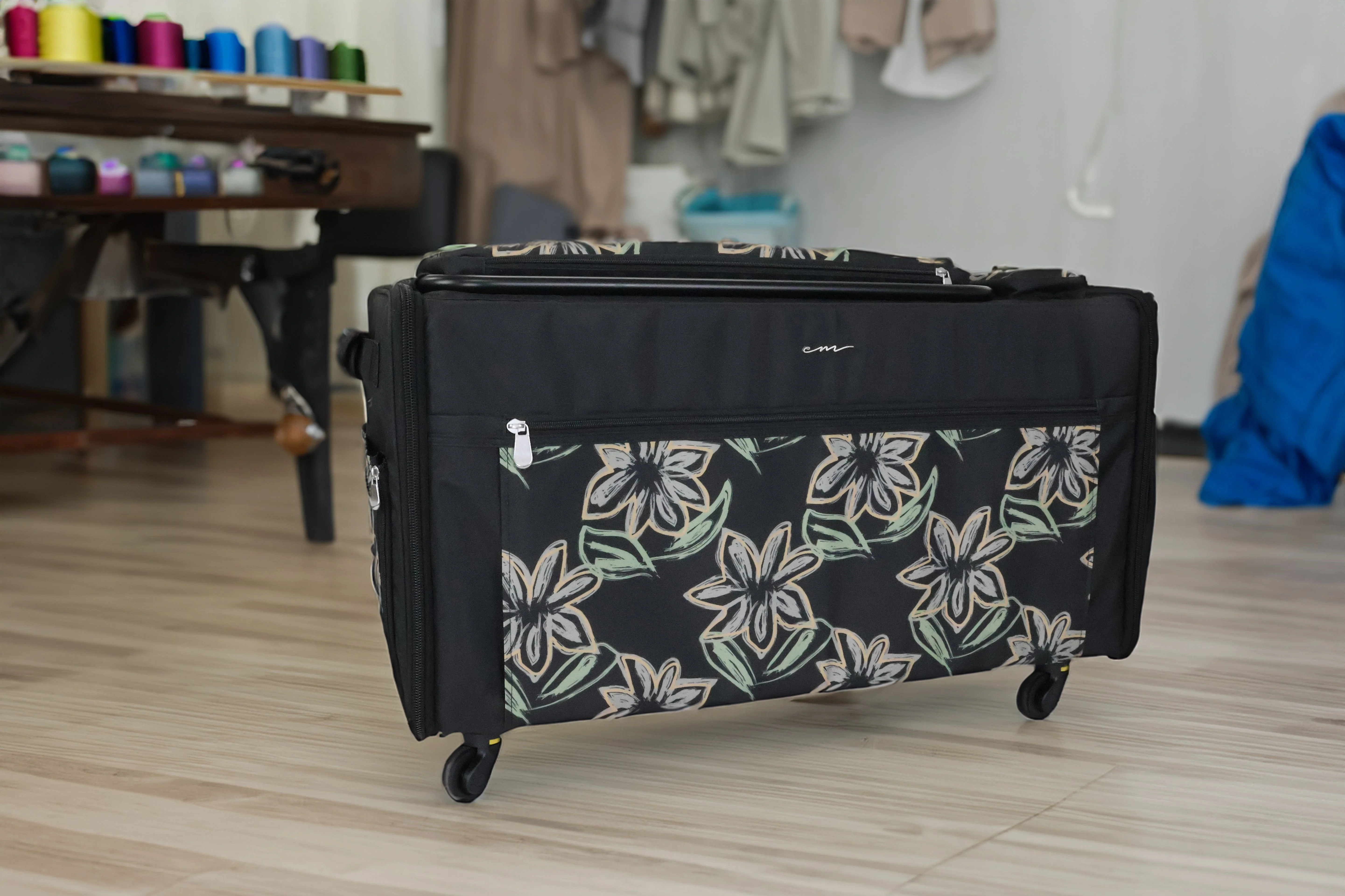 Everything Mary Jumbo 5 Wheel Collapsible Rolling Sewing Machine Storage Case, Floral 10 Everything Mary Jumbo 5 Wheel Collapsible Rolling Sewing Machine Storage Case, Floral