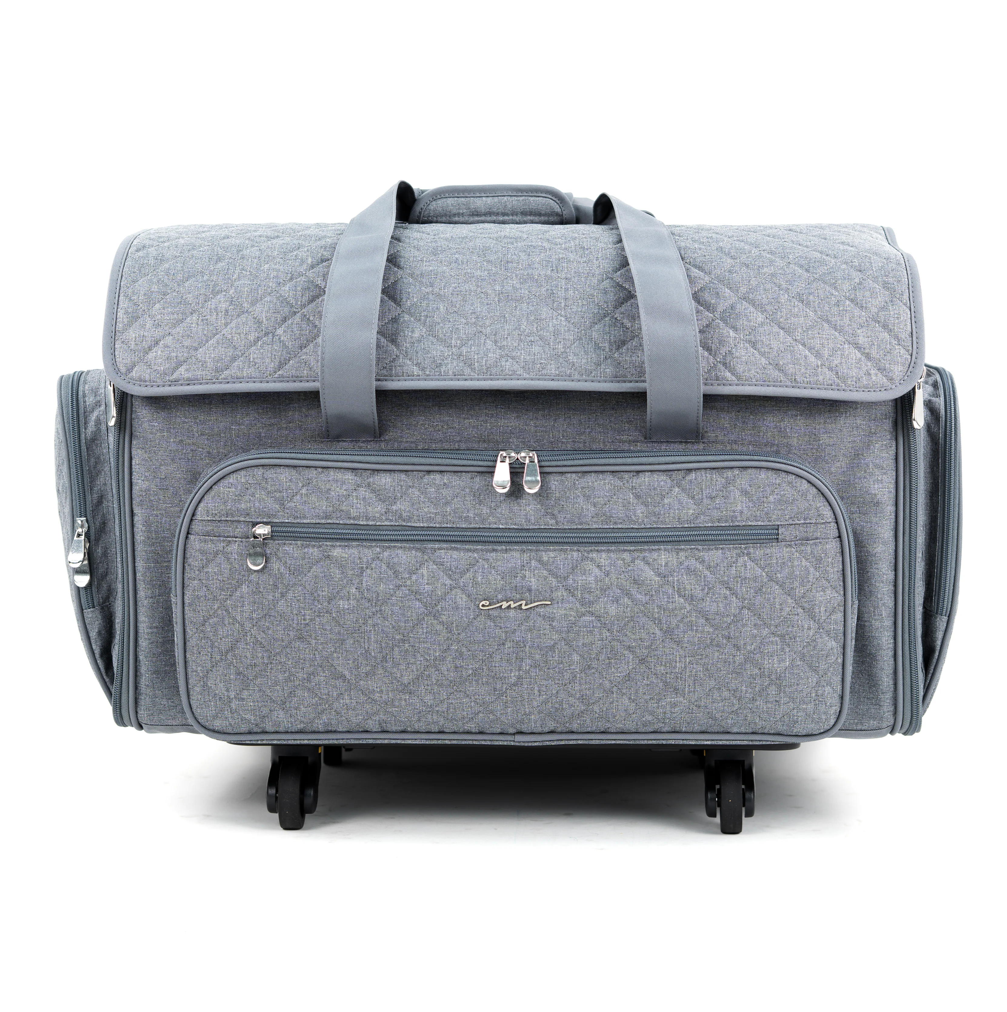Everything Mary XXL 4 Wheel Collapsible Rolling Sewing Machine Storage Case, Grey Quilted 1 Everything Mary XXL 4 Wheel Collapsible Rolling Sewing Machine Storage Case, Grey Quilted