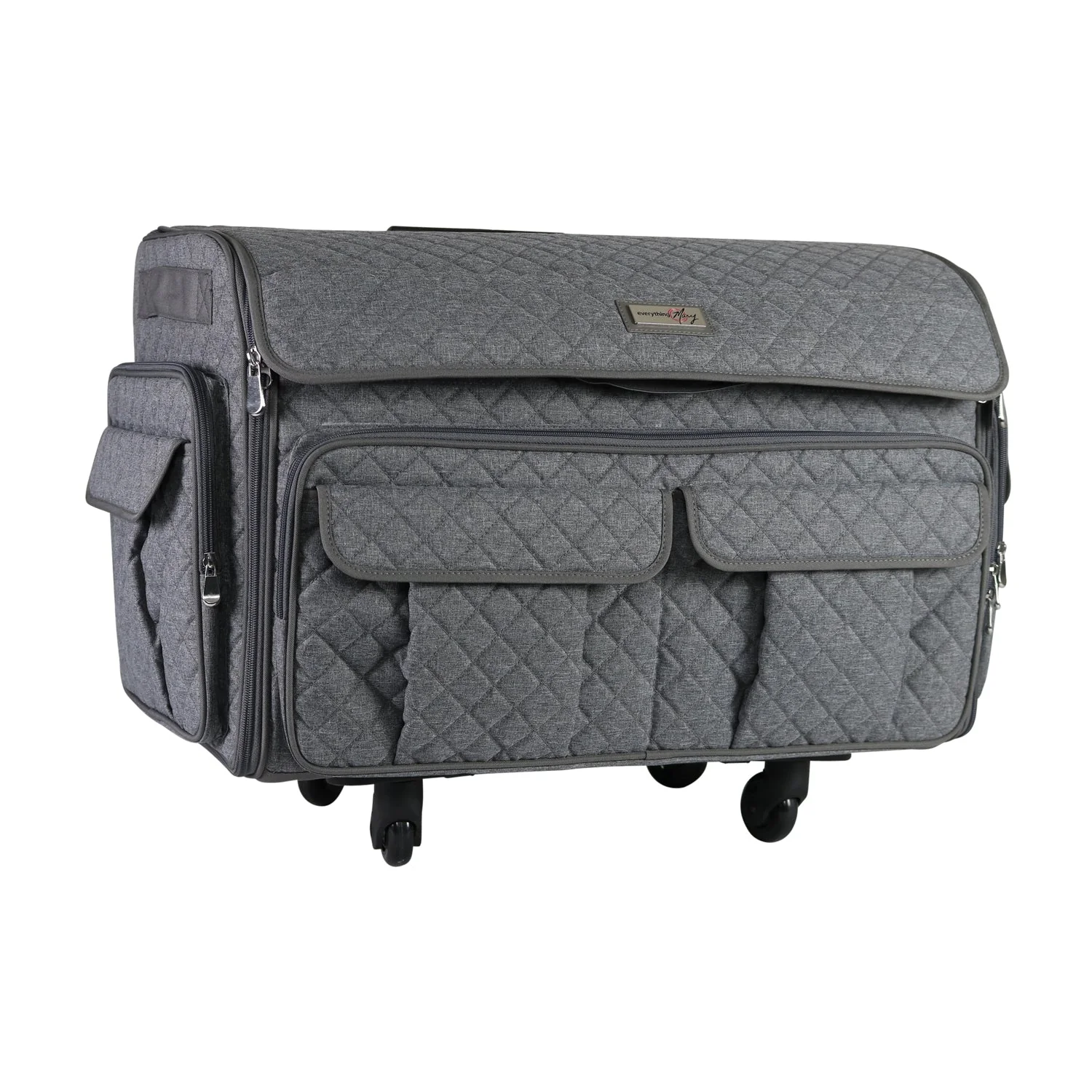 Everything Mary XXL 4 Wheel Collapsible Rolling Sewing Machine Storage Case, Heather Grey 1 Everything Mary XXL 4 Wheel Collapsible Rolling Sewing Machine Storage Case, Heather Grey
