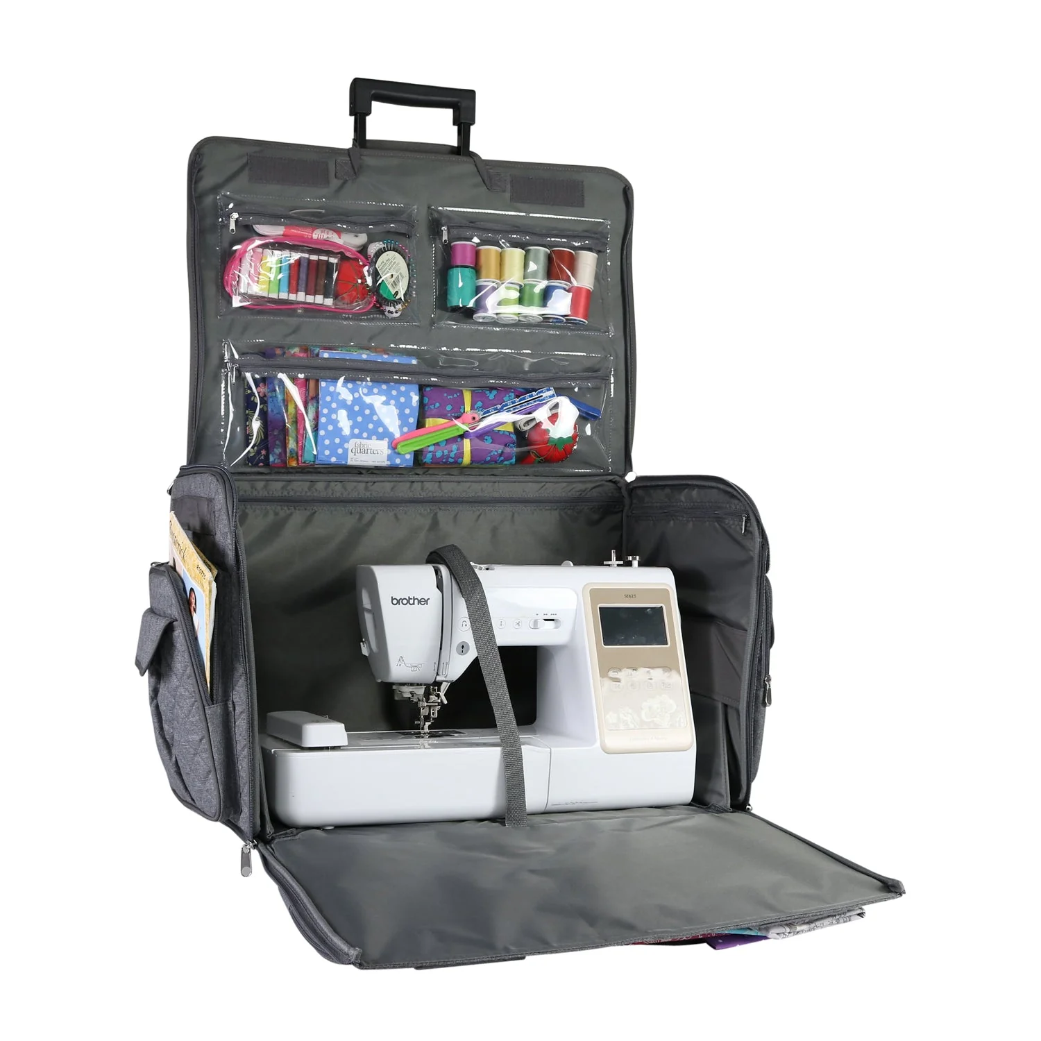 Everything Mary XXL 4 Wheel Collapsible Rolling Sewing Machine Storage Case, Heather Grey 2 Everything Mary XXL 4 Wheel Collapsible Rolling Sewing Machine Storage Case, Heather Grey