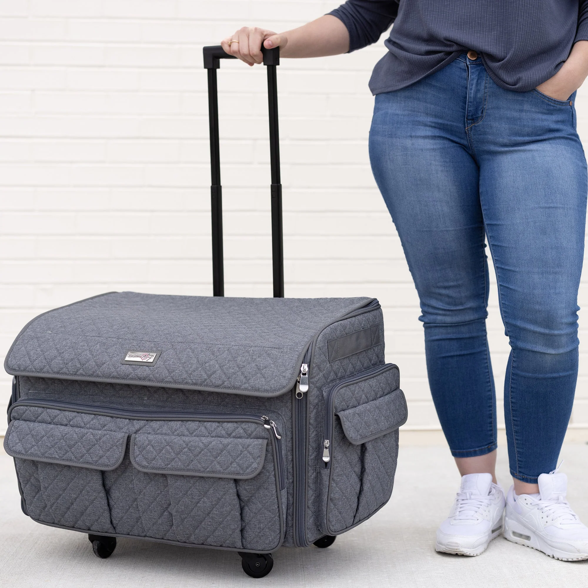 Everything Mary XXL 4 Wheel Collapsible Rolling Sewing Machine Storage Case, Heather Grey 9 Everything Mary XXL 4 Wheel Collapsible Rolling Sewing Machine Storage Case, Heather Grey