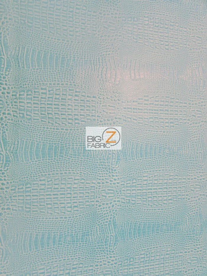 Fiji Turquoise Crocodile Marine Vinyl Fabric / Sold By The Yard 2 Fiji Turquoise Crocodile Marine Vinyl Fabric / Sold By The Yard