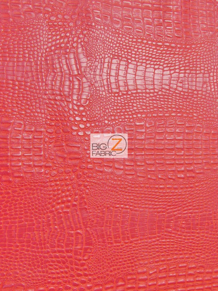 Fire Red Crocodile Marine Vinyl Fabric / Sold By The Yard 2 Fire Red Crocodile Marine Vinyl Fabric / Sold By The Yard
