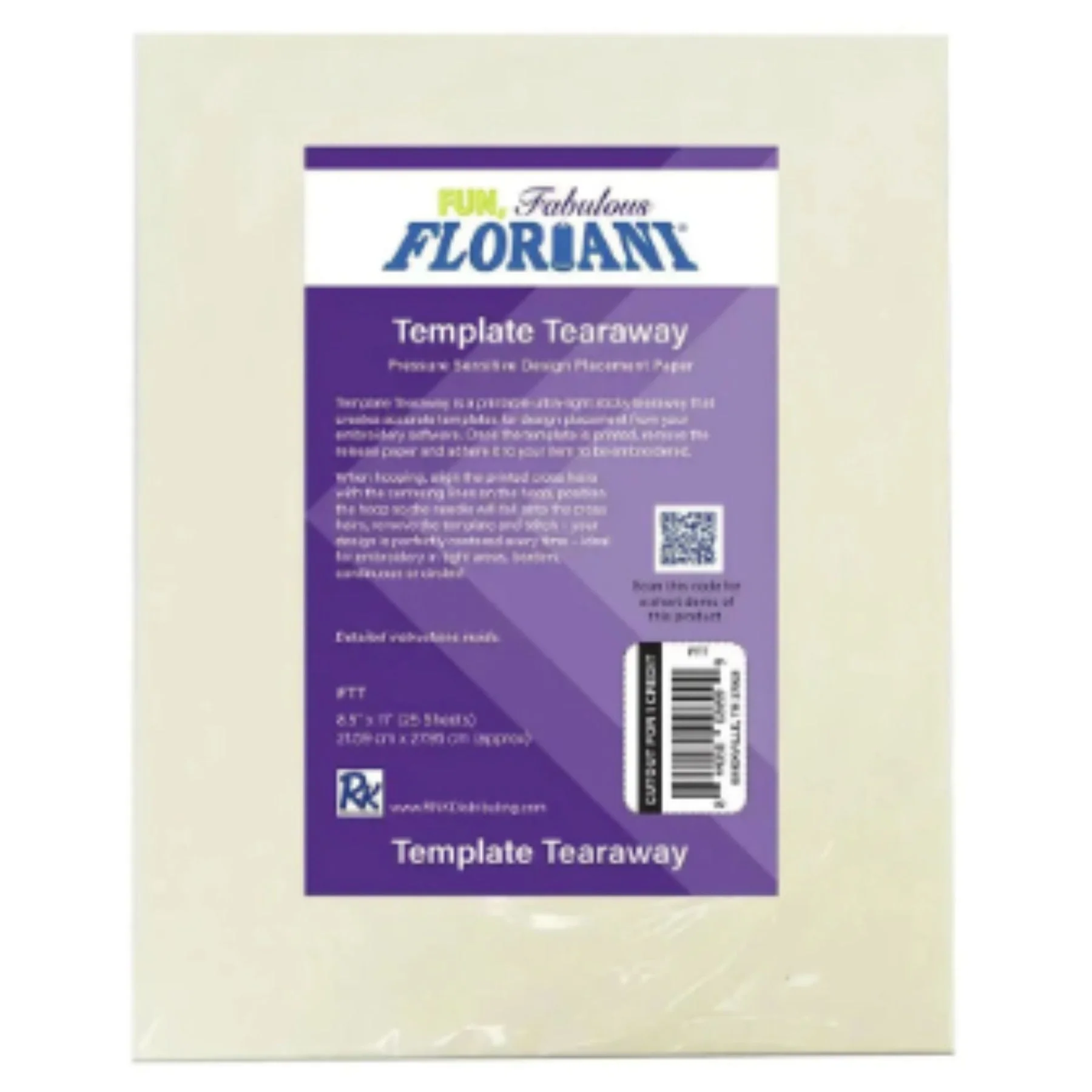 Floriani Template Tearaway 25 Printable Sheets 8.5" x 11" 1 Floriani Template Tearaway 25 Printable Sheets 8.5" x 11"
