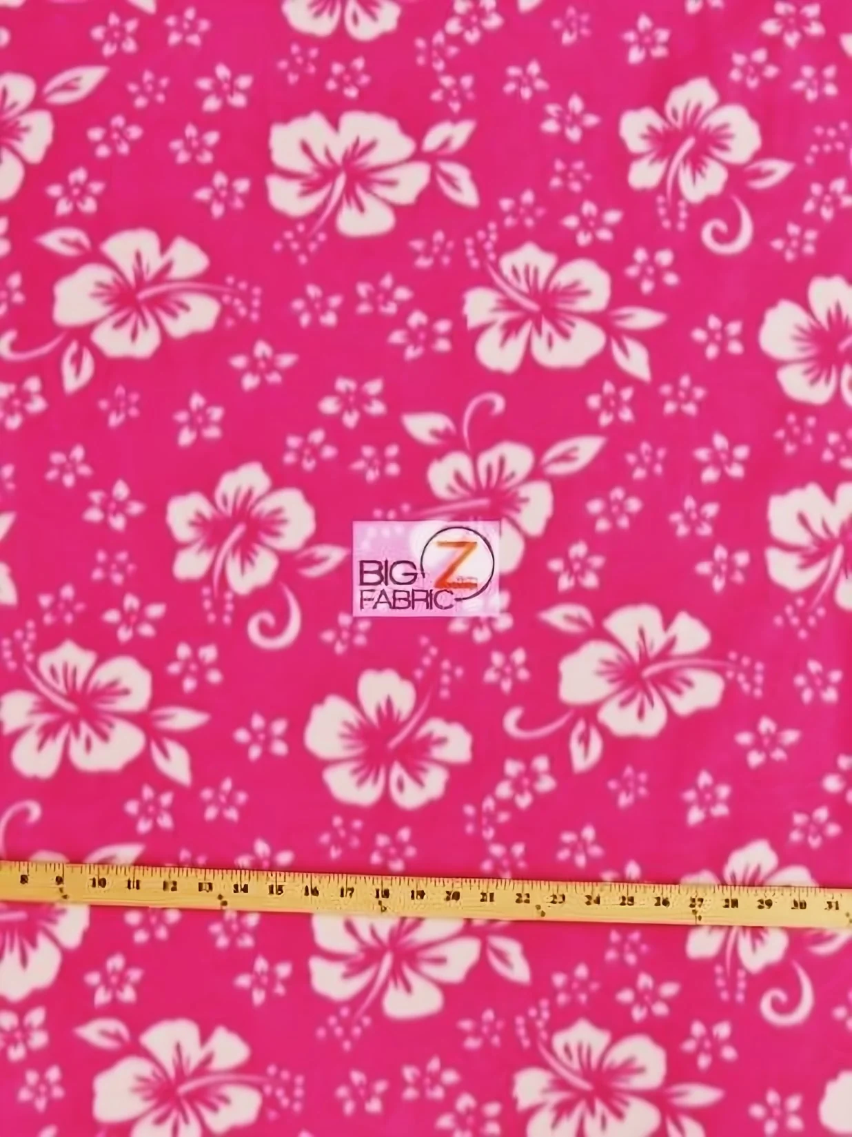 Flower Hawaiian Fuchsia Fleece Fabric 1 Flower Hawaiian Fuchsia Fleece Fabric