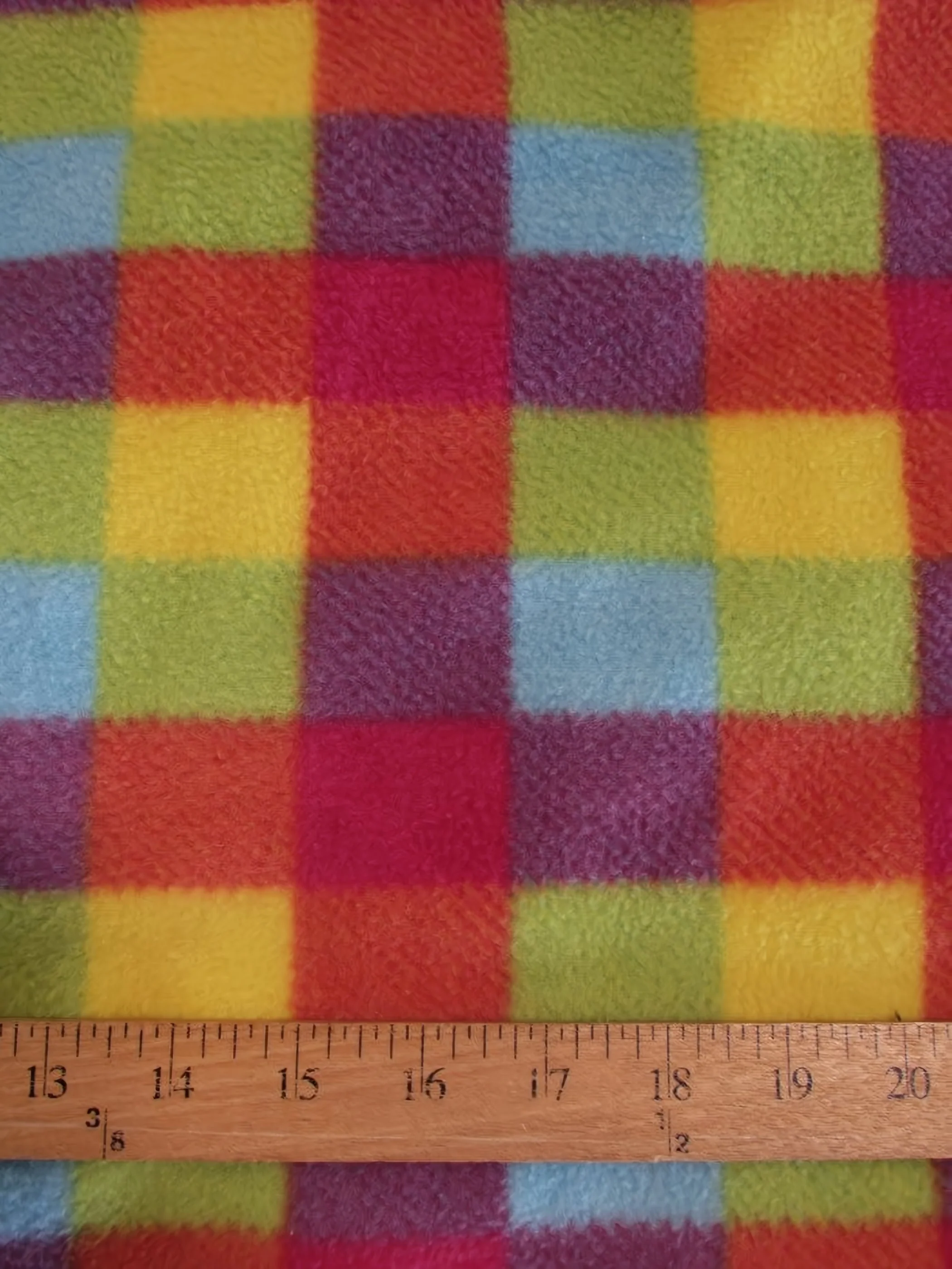 Fruity Rainbow Checkered Fleece Fabric 1 Fruity Rainbow Checkered Fleece Fabric