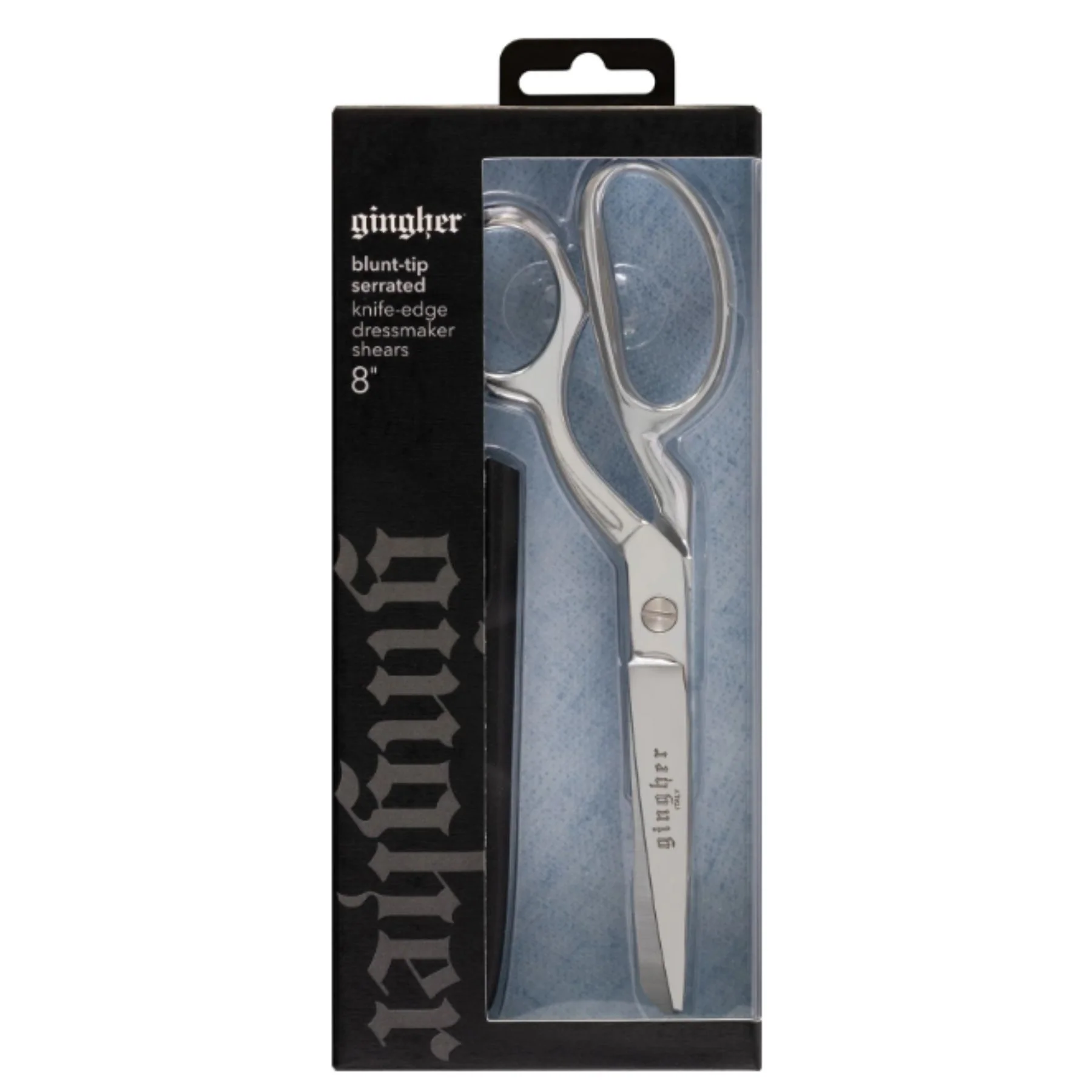 Gingher 8in Serrated/Knife Edge Dressmakers Shears Blunt Tip 1 Gingher 8in Serrated/Knife Edge Dressmakers Shears Blunt Tip