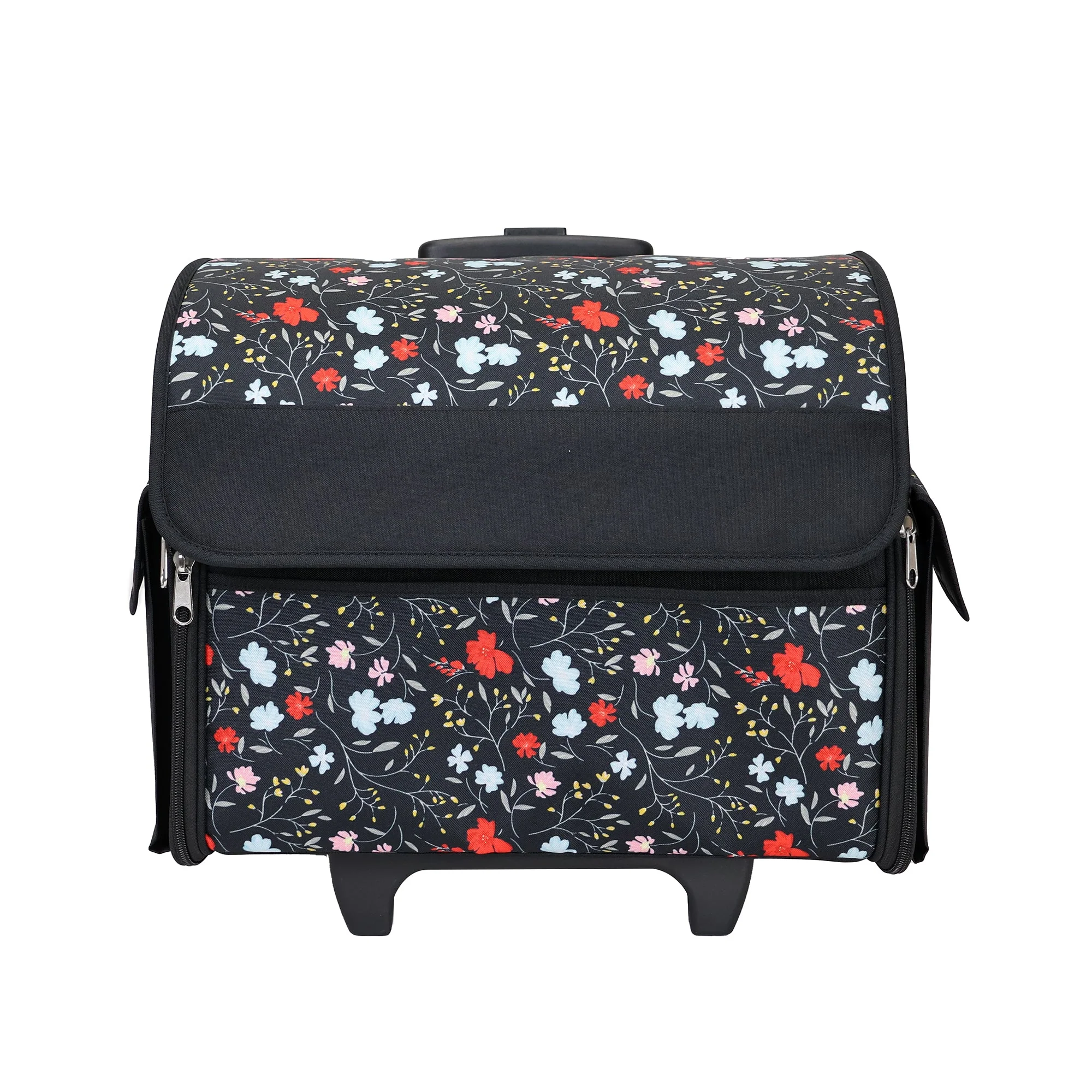 Rolling Sewing Machine Tote, Floral Storage Bag with Wheels & Telescoping Handle 6 Rolling Sewing Machine Tote, Floral Storage Bag with Wheels & Telescoping Handle