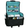 Rolling Sewing Machine Tote, Black & White Triangle Bag with Wheels & Telescoping Handle 2 Rolling Sewing Machine Tote, Black & White Triangle Bag with Wheels & Telescoping Handle