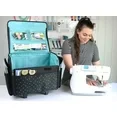 Rolling Sewing Machine Tote, Black & White Triangle Bag with Wheels & Telescoping Handle 5 Rolling Sewing Machine Tote, Black & White Triangle Bag with Wheels & Telescoping Handle
