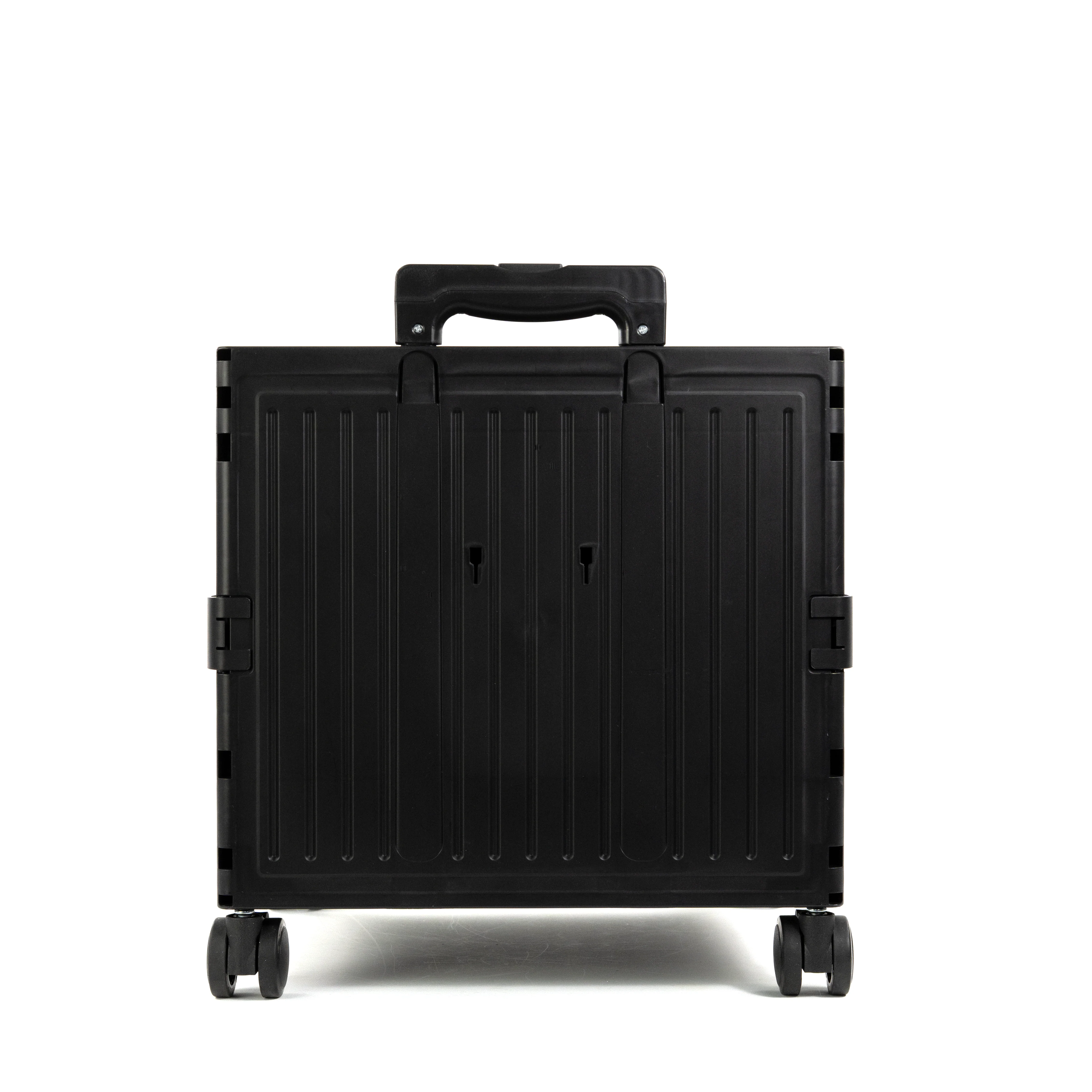 Organizing Essentials Black Collapsible Rolling Cart with Lid & 360° Wheels 2 Organizing Essentials Black Collapsible Rolling Cart with Lid & 360° Wheels