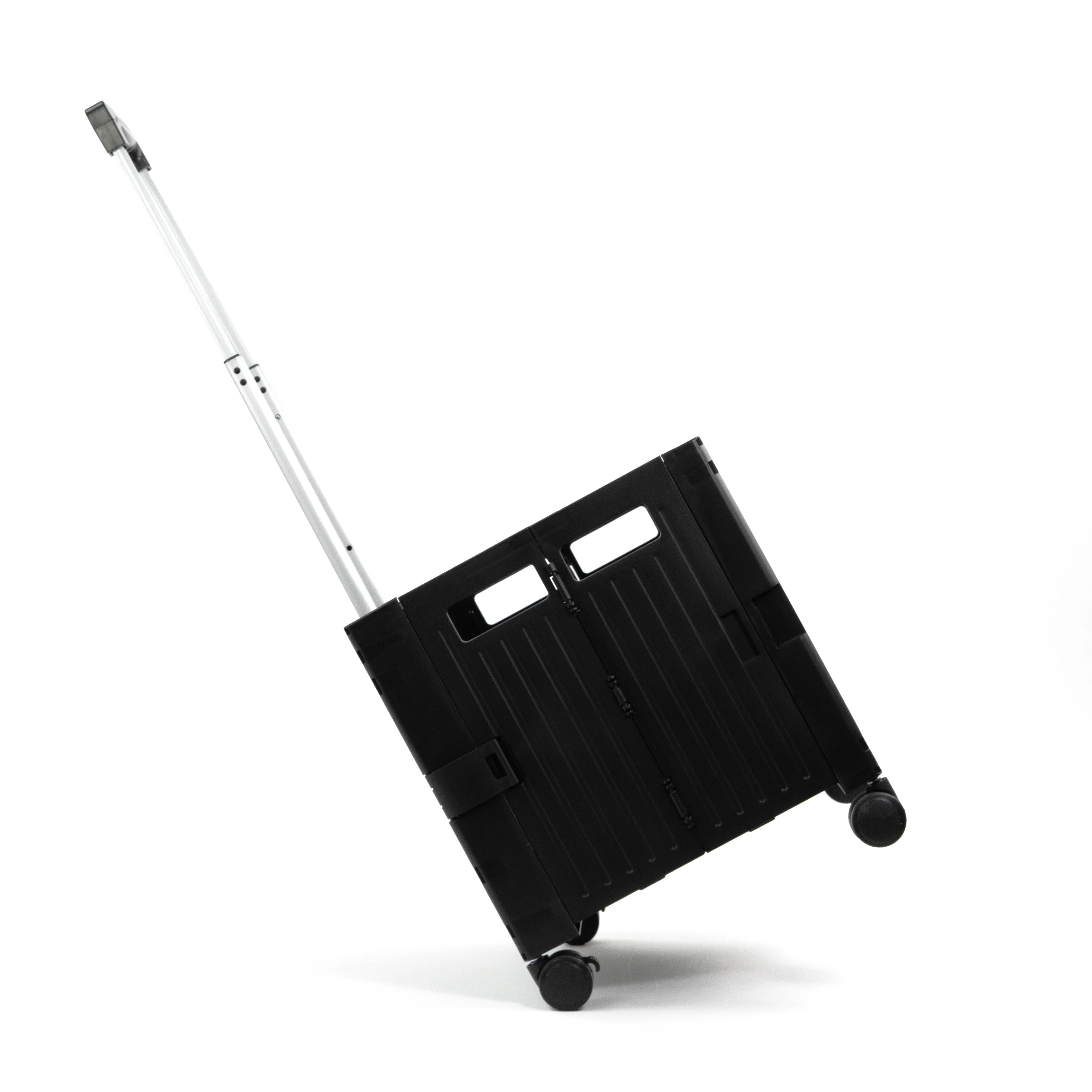 Organizing Essentials Black Collapsible Rolling Cart with Lid & 360° Wheels 4 Organizing Essentials Black Collapsible Rolling Cart with Lid & 360° Wheels
