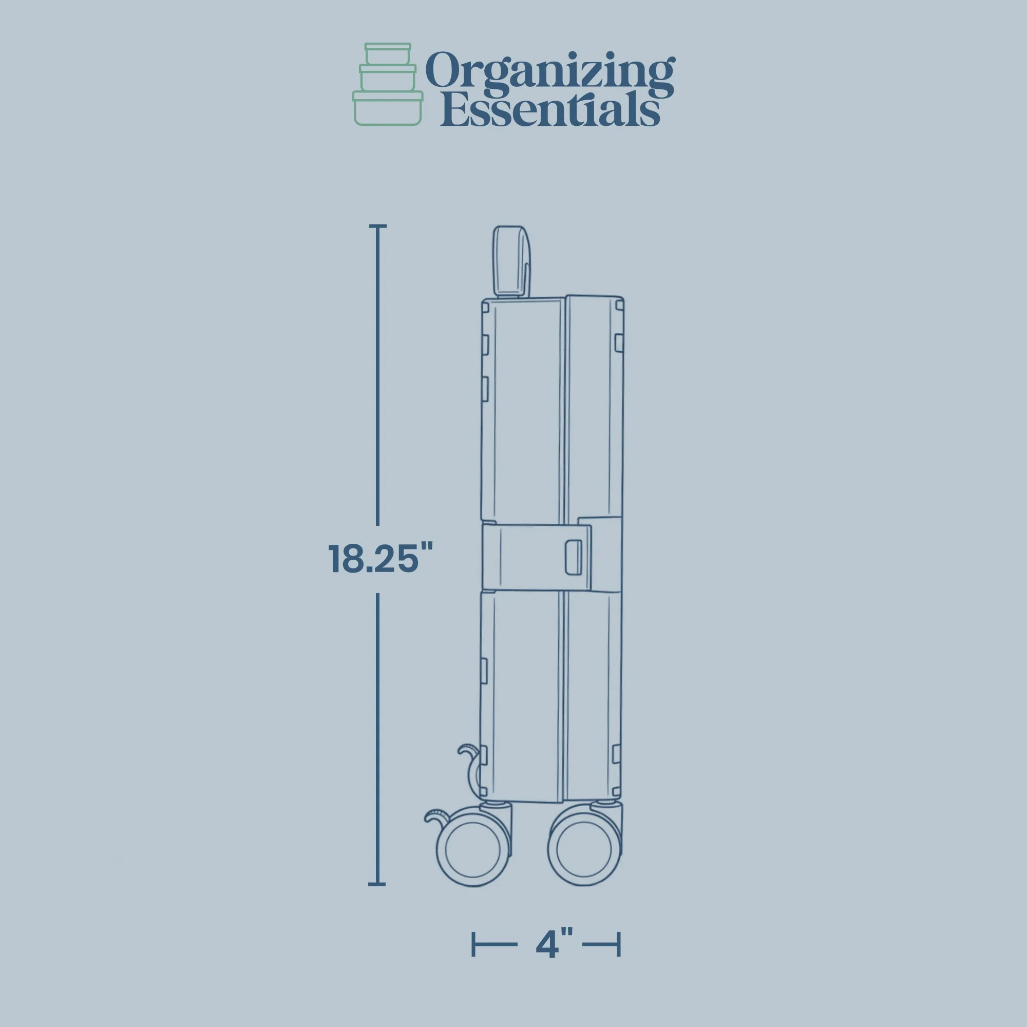 Organizing Essentials Black Collapsible Rolling Cart with Lid & 360° Wheels 5 Organizing Essentials Black Collapsible Rolling Cart with Lid & 360° Wheels