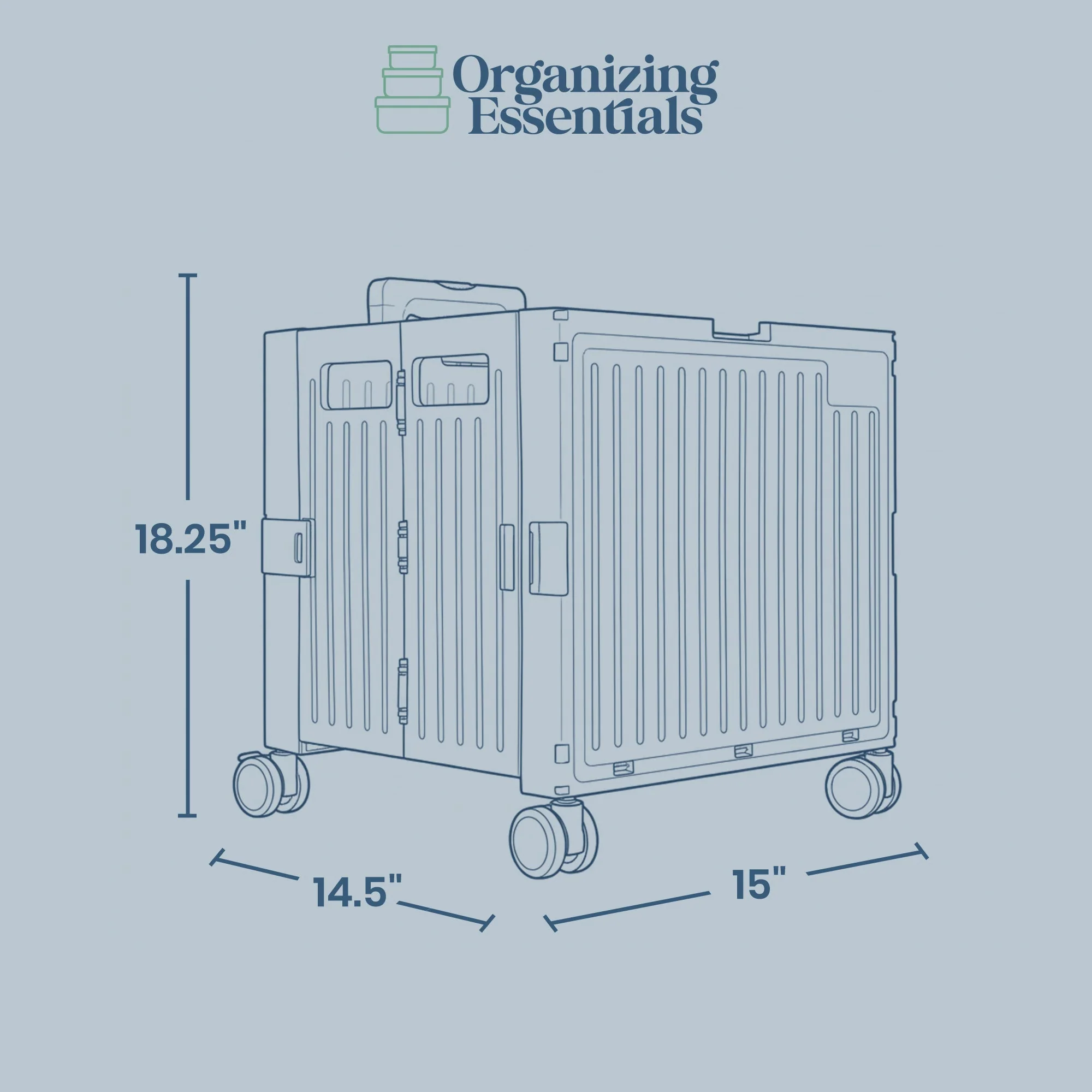 Organizing Essentials Black Collapsible Rolling Cart with Lid & 360° Wheels 6 Organizing Essentials Black Collapsible Rolling Cart with Lid & 360° Wheels