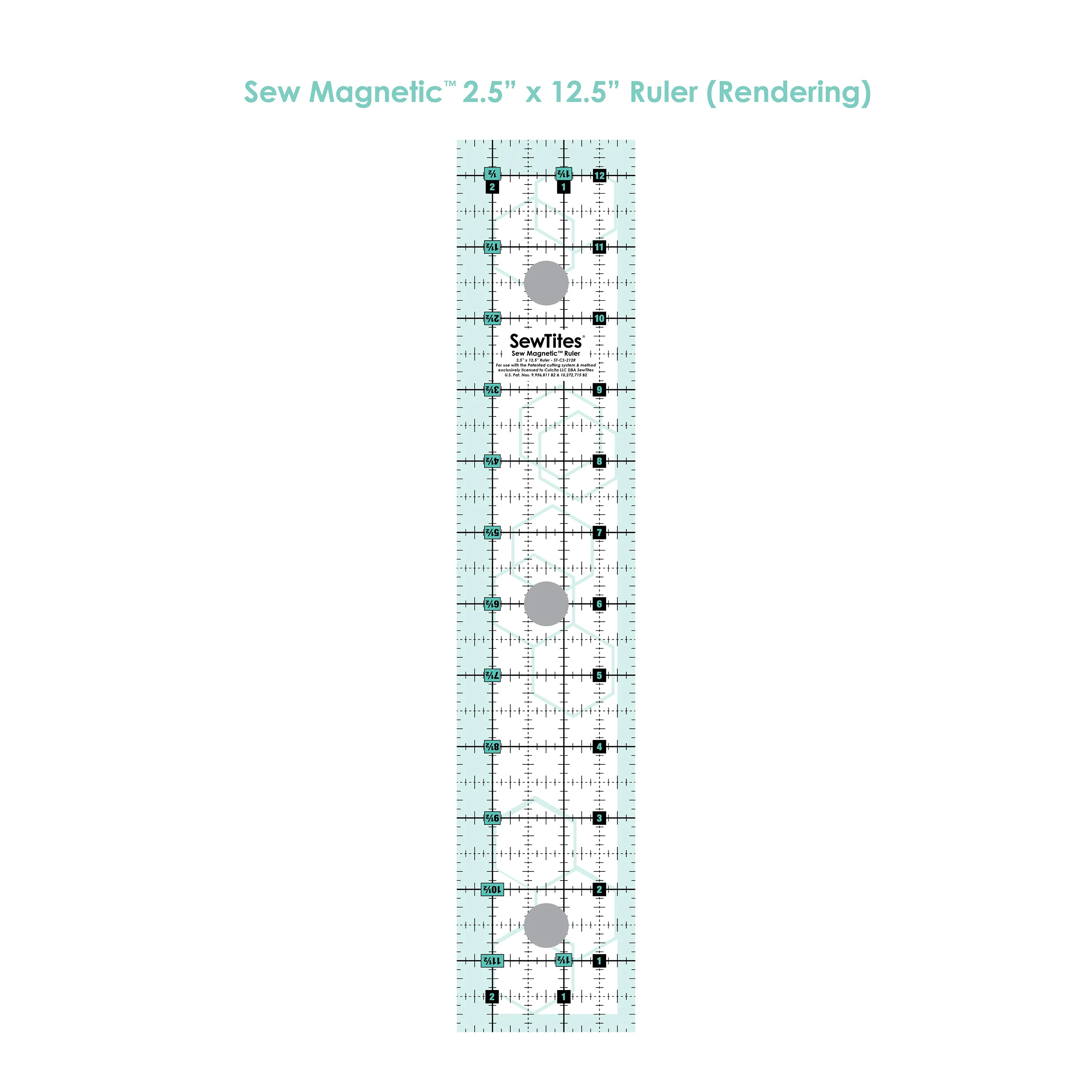 Sew Magnetic 2.5" x 12.5" Ruler 1 Sew Magnetic 2.5" x 12.5" Ruler