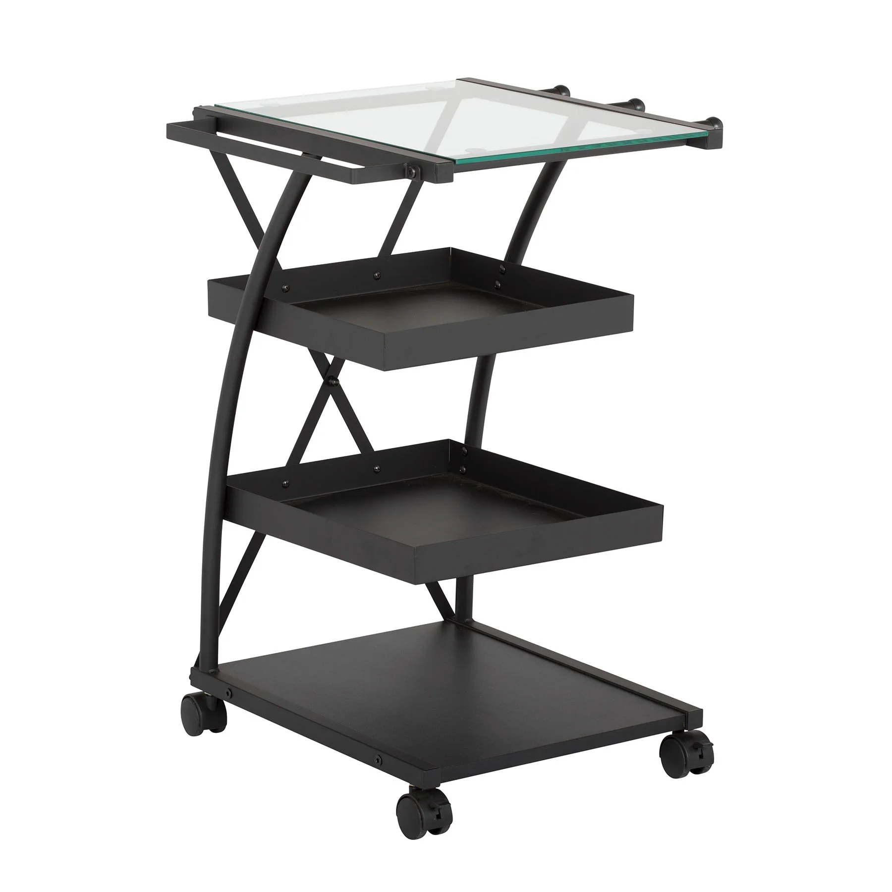 Triflex Taboret Charcoal / Clear Glass