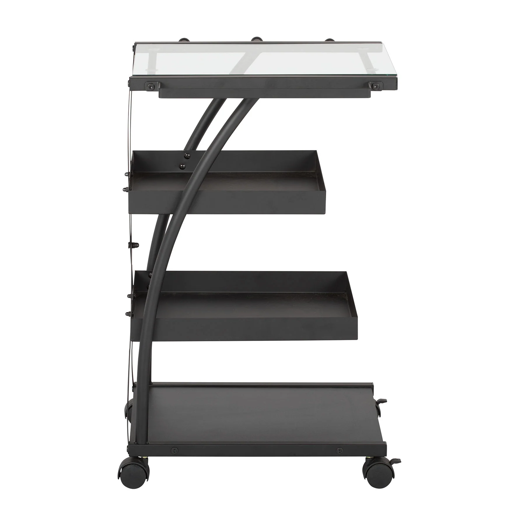 Triflex Taboret Charcoal / Clear Glass 10 Triflex Taboret Charcoal / Clear Glass