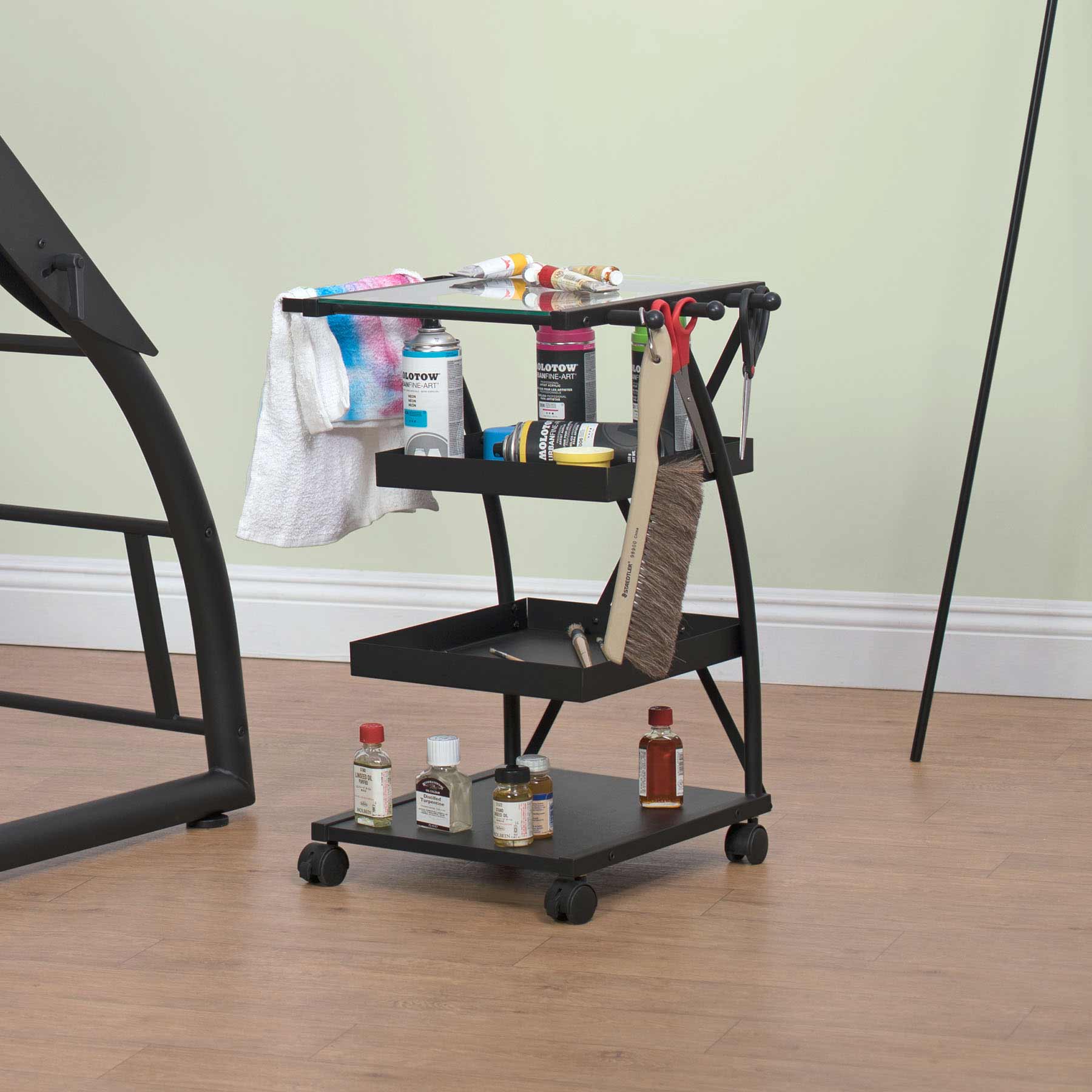 Triflex Taboret Charcoal / Clear Glass 3 Triflex Taboret Charcoal / Clear Glass