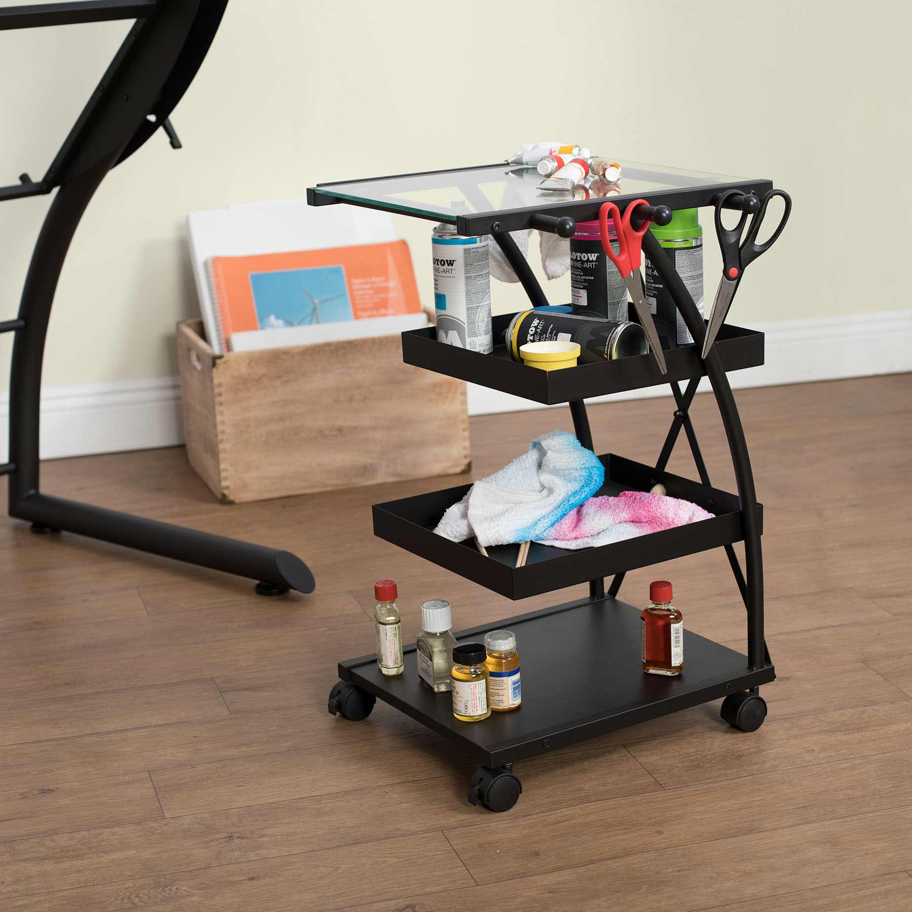 Triflex Taboret Charcoal / Clear Glass 4 Triflex Taboret Charcoal / Clear Glass