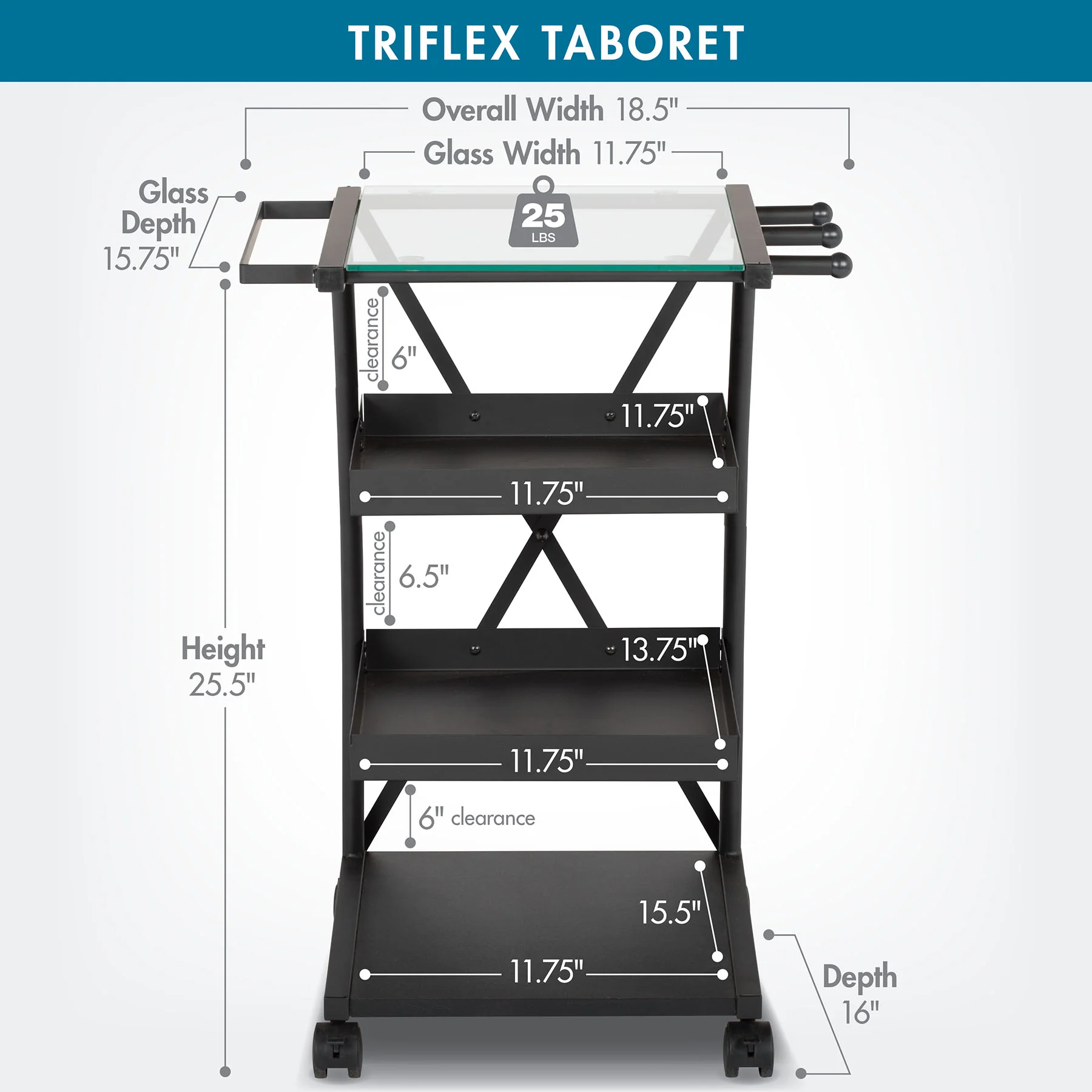 Triflex Taboret Charcoal / Clear Glass 7 Triflex Taboret Charcoal / Clear Glass
