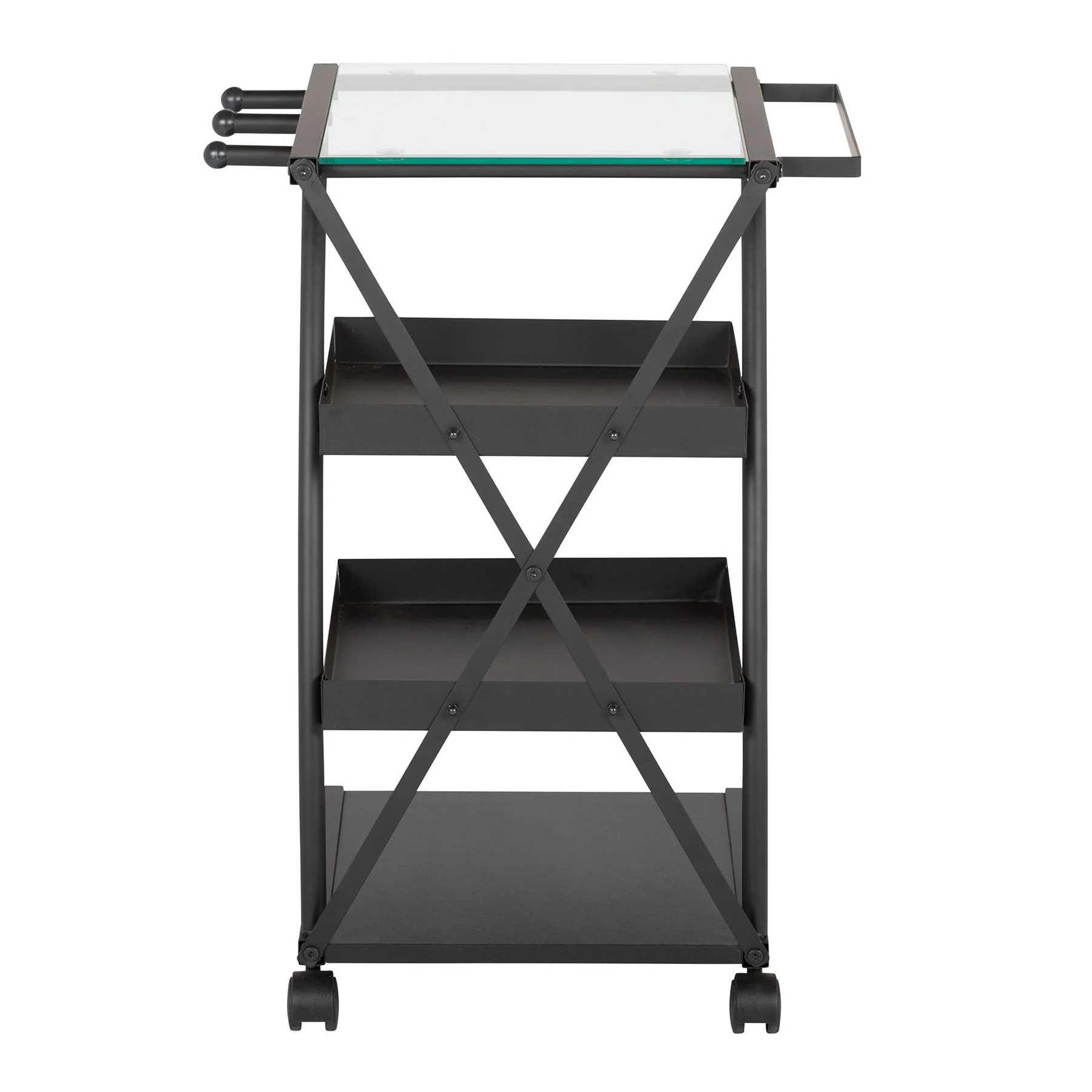 Triflex Taboret Charcoal / Clear Glass 9 Triflex Taboret Charcoal / Clear Glass