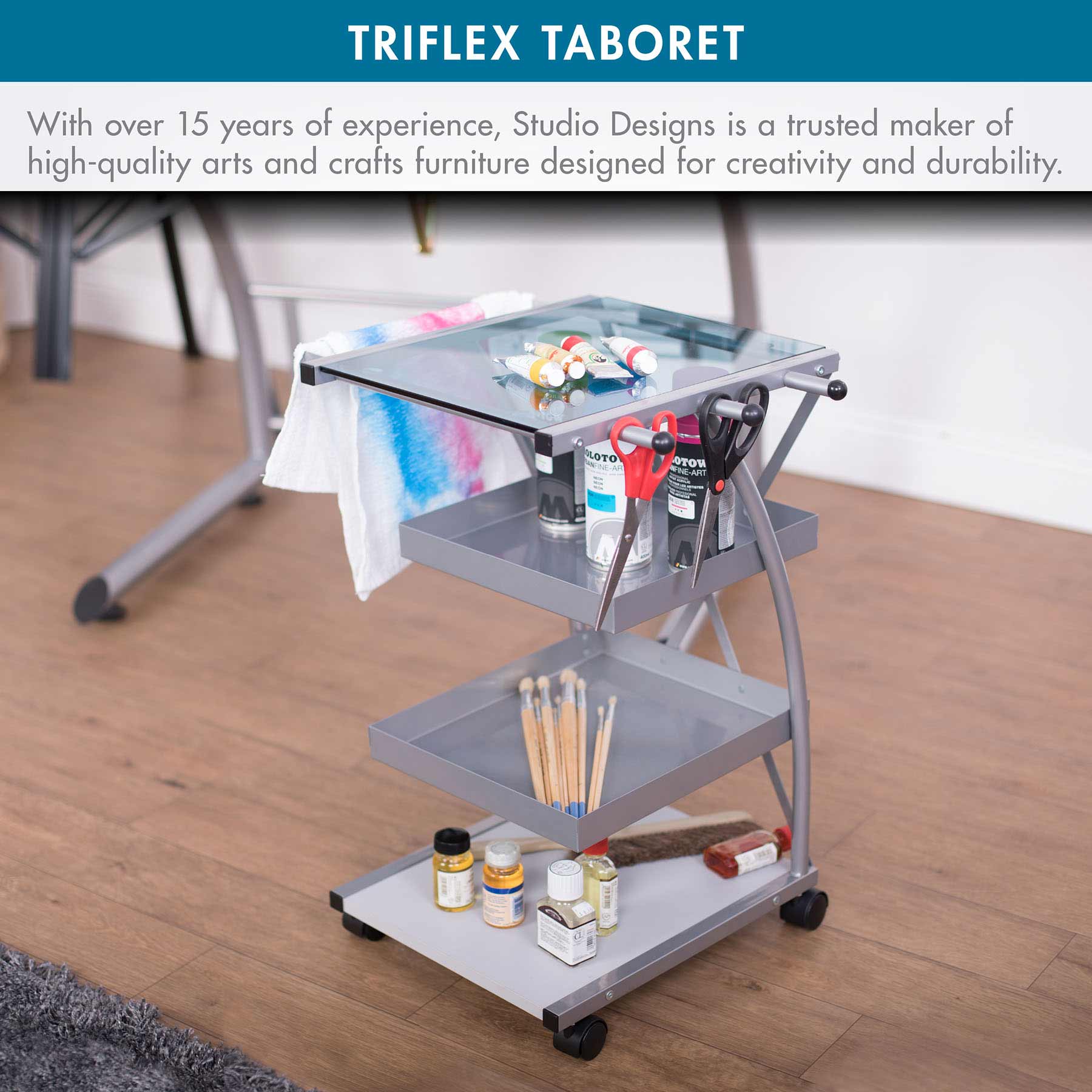 Triflex Taboret Silver / Blue 3 Triflex Taboret Silver / Blue