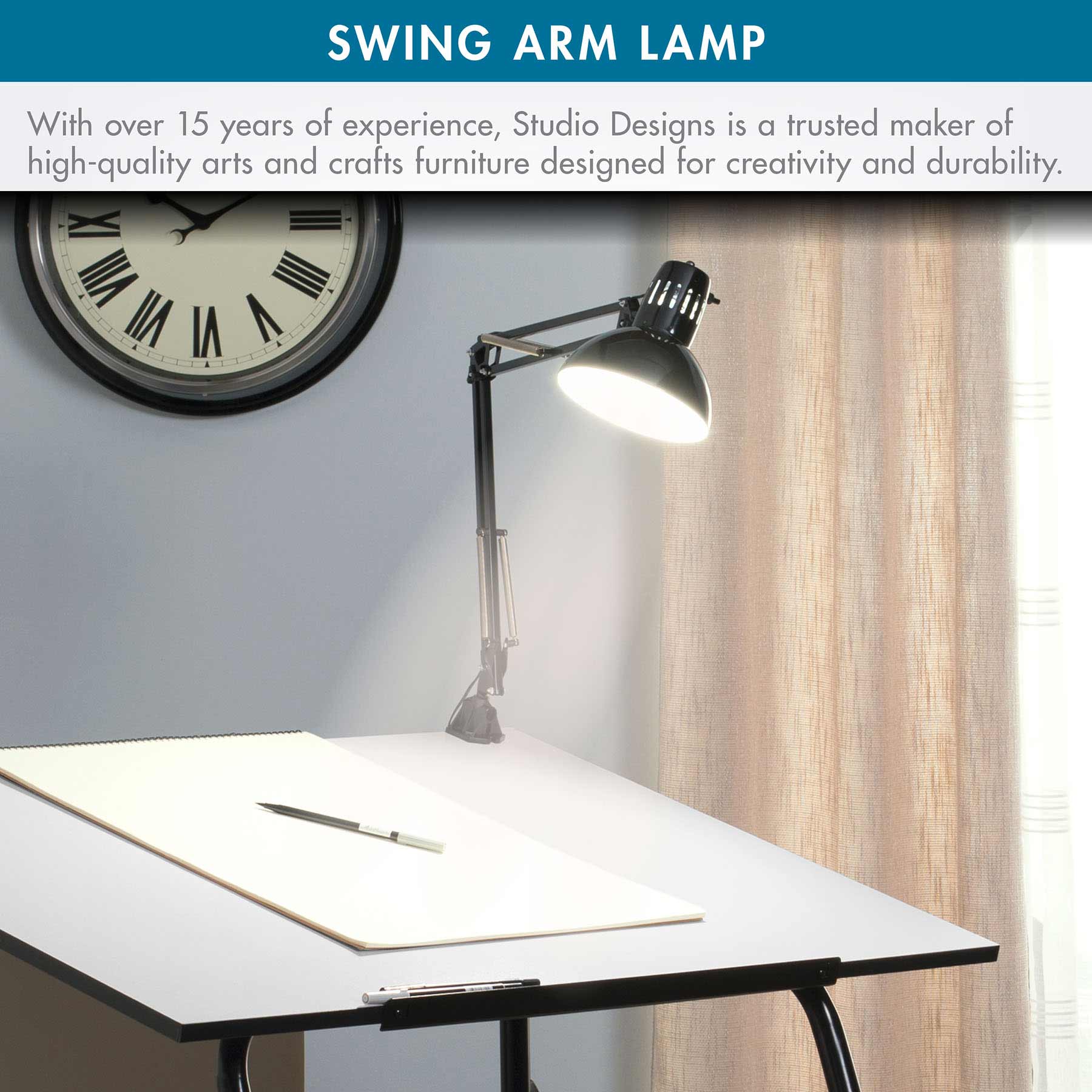 Swing Arm Lamp with LED Bulb Black 6 Swing Arm Lamp with LED Bulb Black