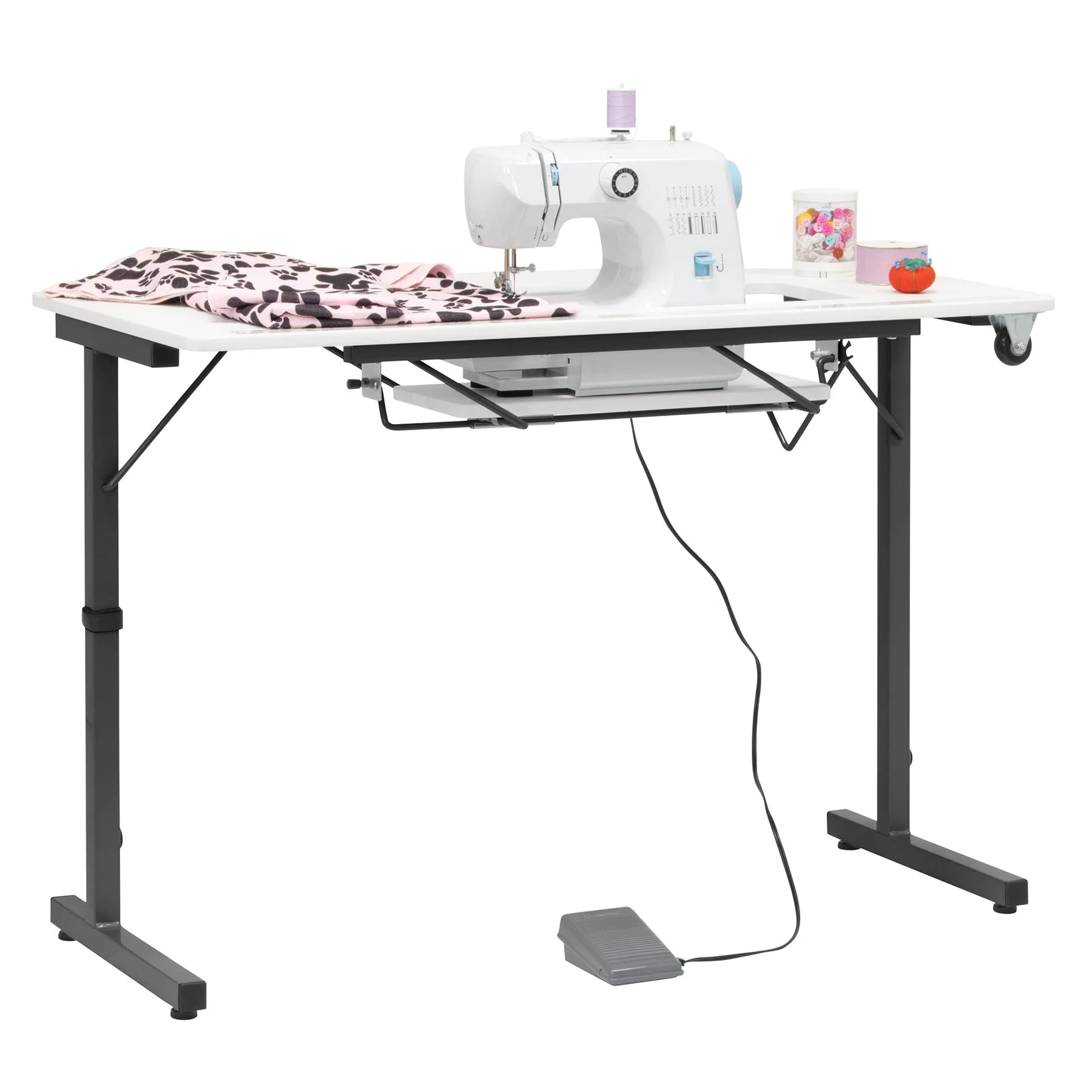 Rollaway II Sewing Table Black / White 2 Rollaway II Sewing Table Black / White