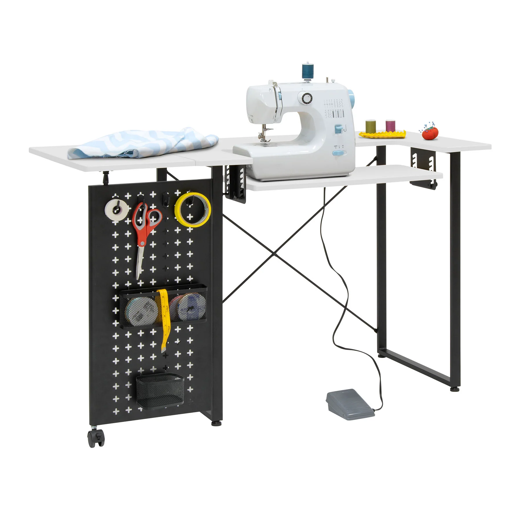 Pivot Panel Sewing Table White / Graphite 2 Pivot Panel Sewing Table White / Graphite