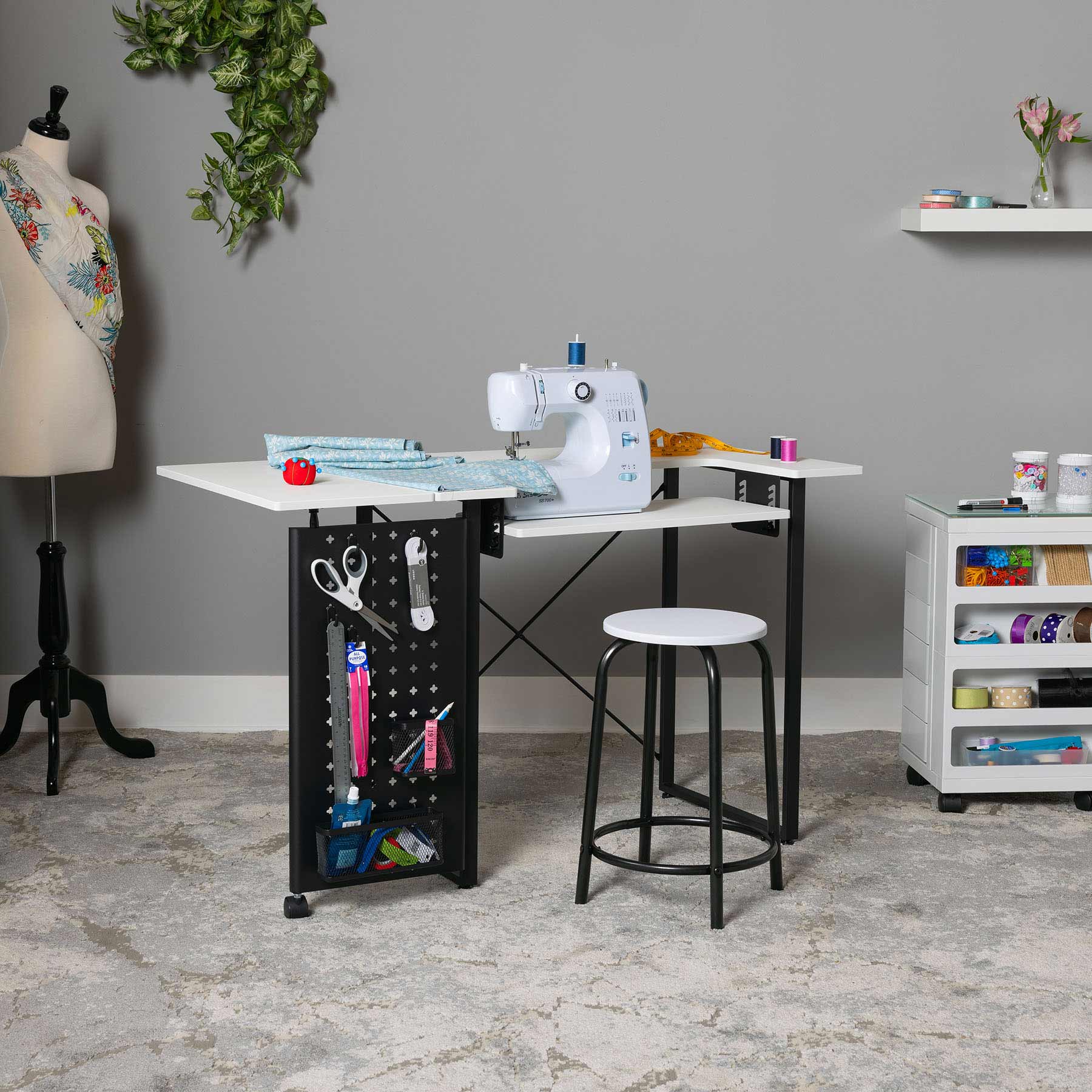 Pivot Panel Sewing Table White / Graphite 8 Pivot Panel Sewing Table White / Graphite