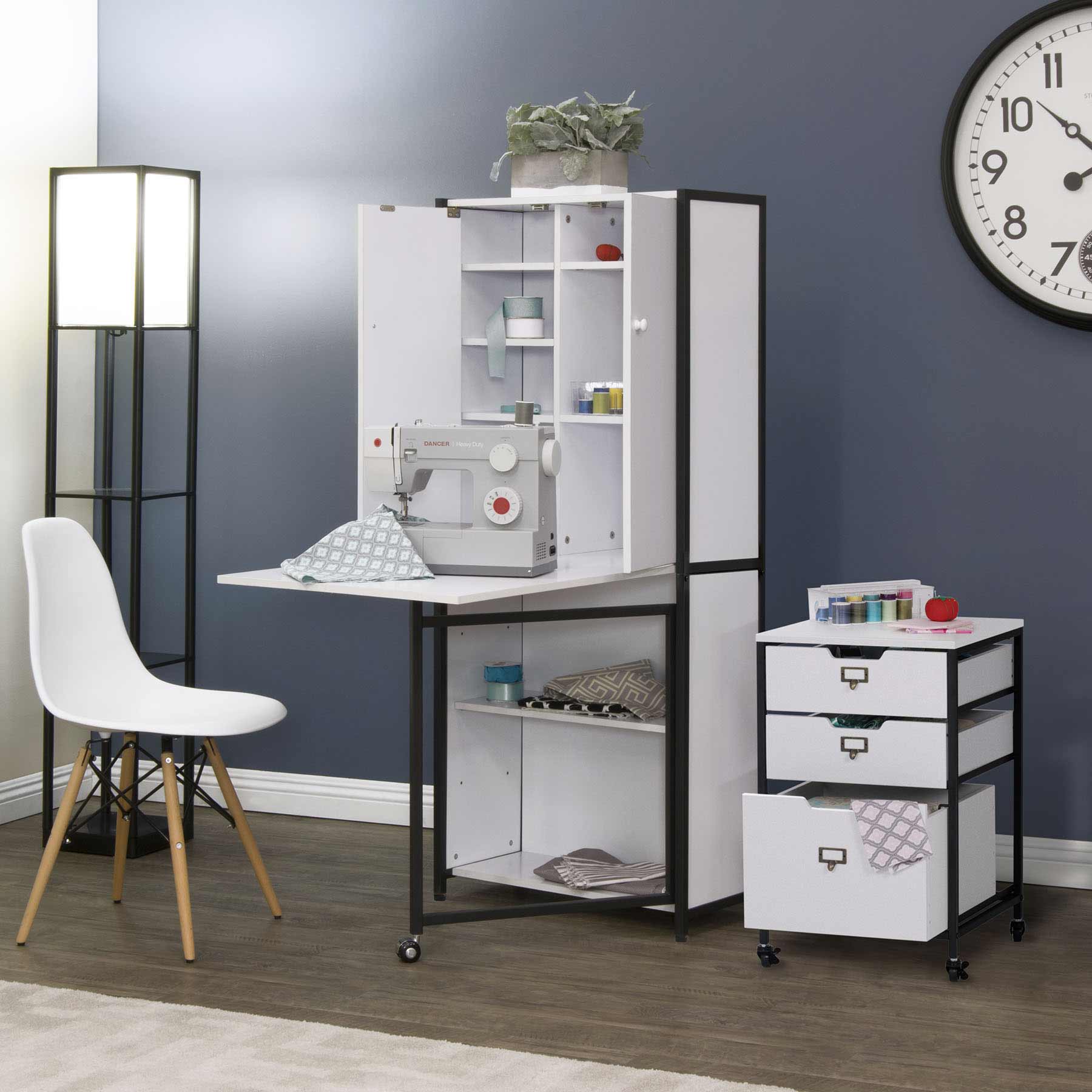 Sew Read Craft Armoire Elite Charcoal / White 8 Sew Read Craft Armoire Elite Charcoal / White
