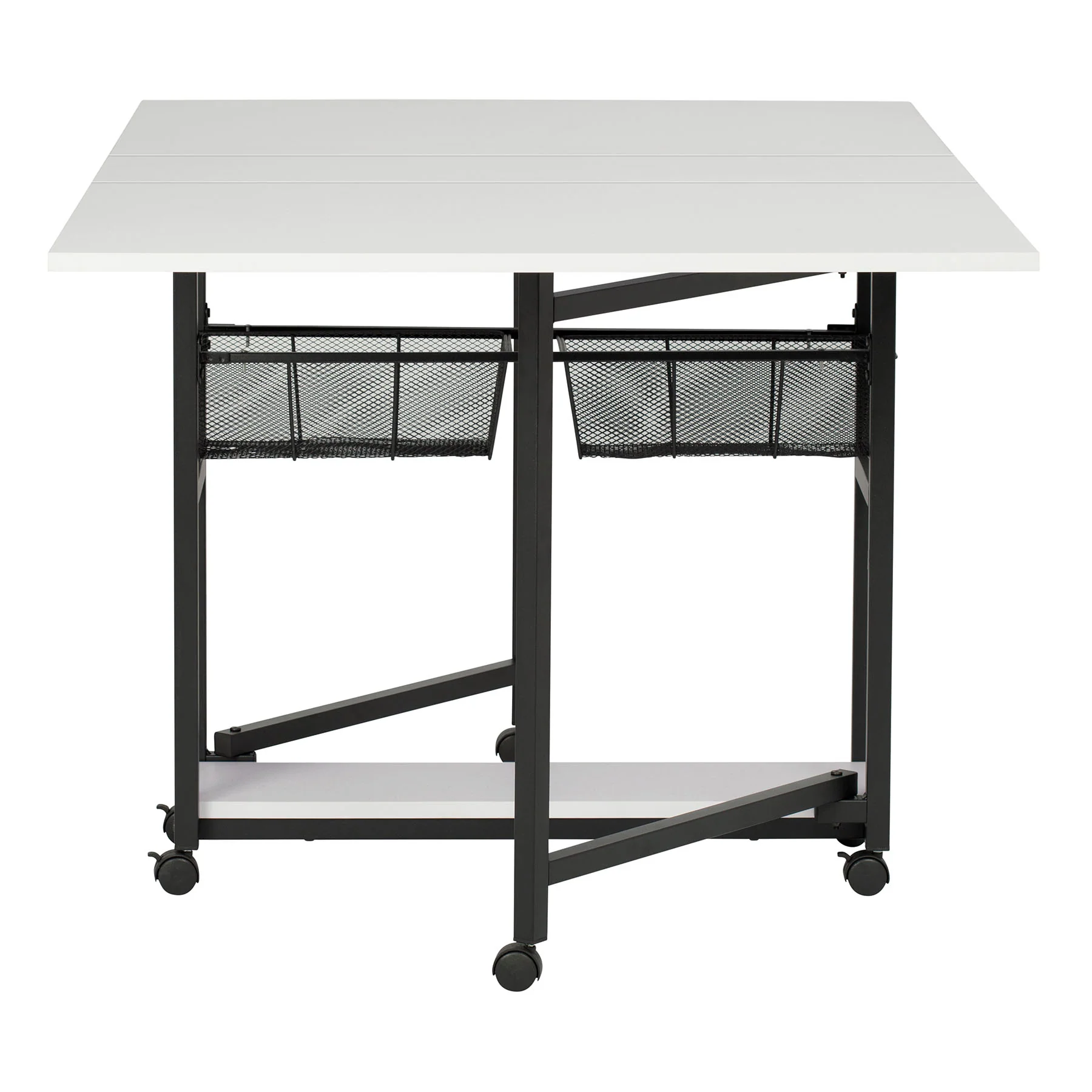 Mobile Fabric Cutting Table with Storage 30" Charcoal / White 4 Mobile Fabric Cutting Table with Storage 30" Charcoal / White