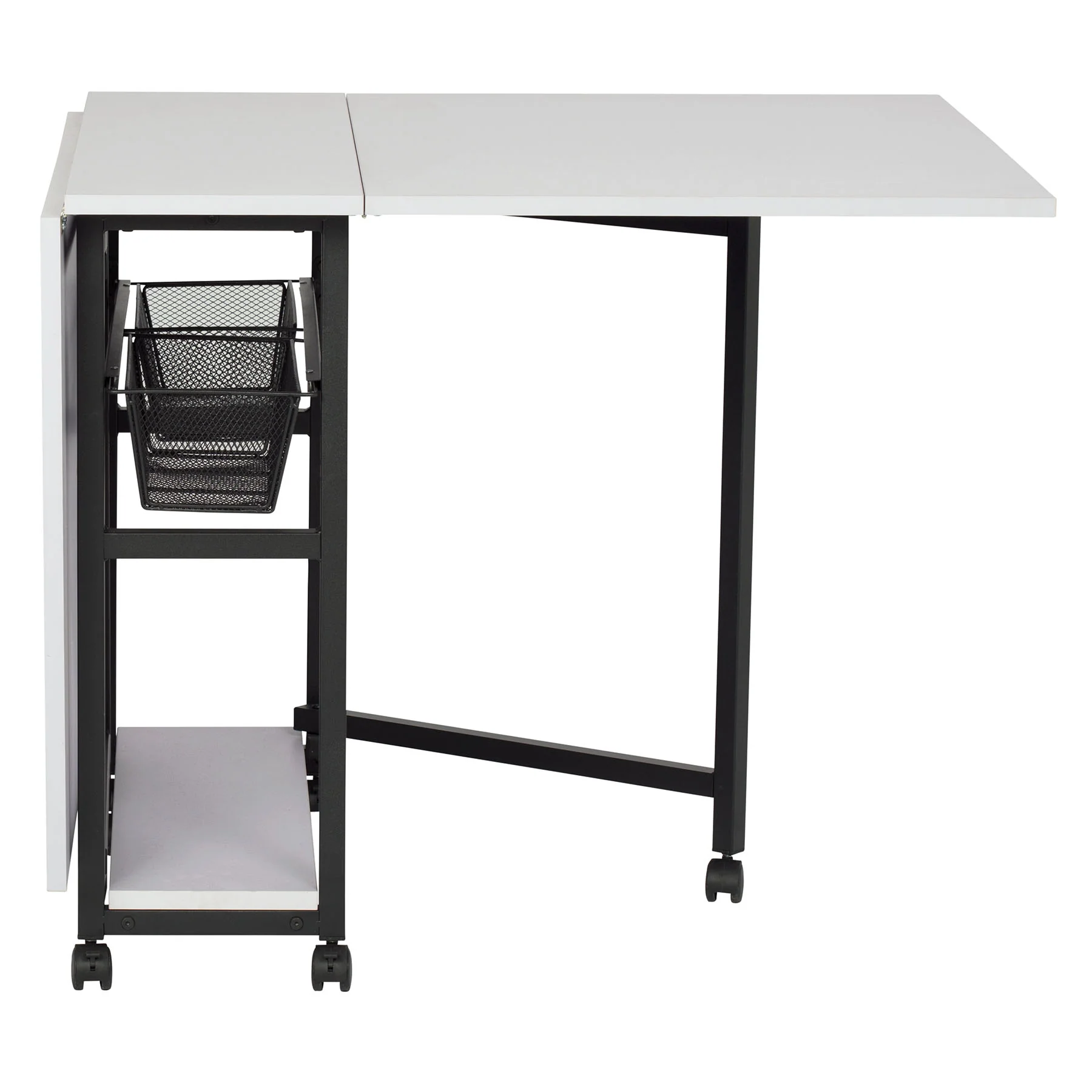 Mobile Fabric Cutting Table with Storage 30" Charcoal / White 6 Mobile Fabric Cutting Table with Storage 30" Charcoal / White