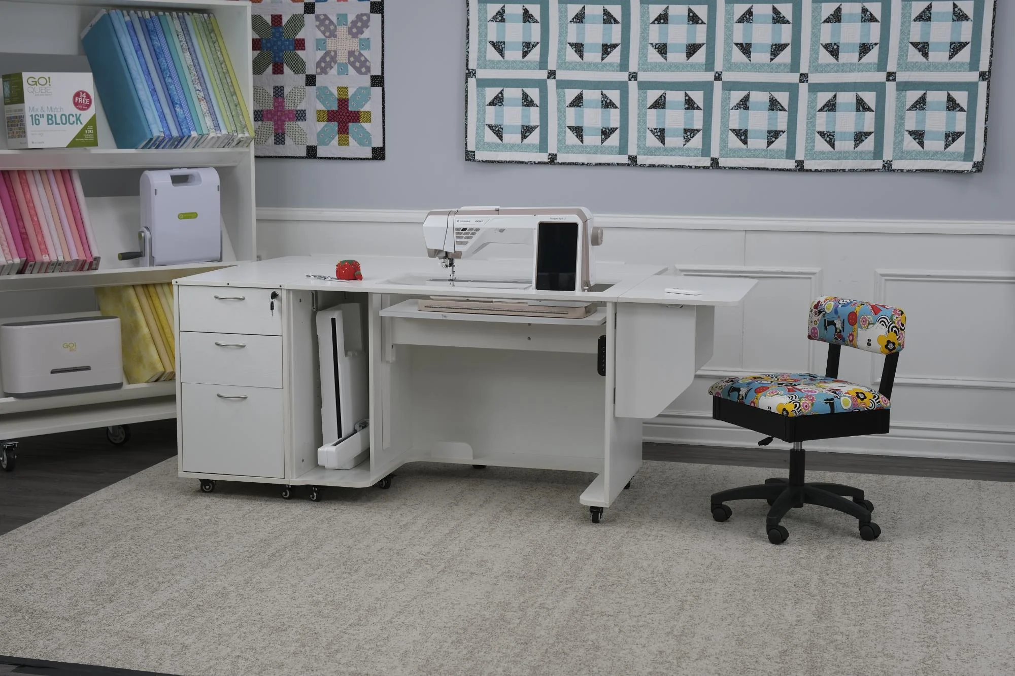 Sydney Lite XL Sewing Cabinet Ash White 2 Sydney Lite XL Sewing Cabinet Ash White
