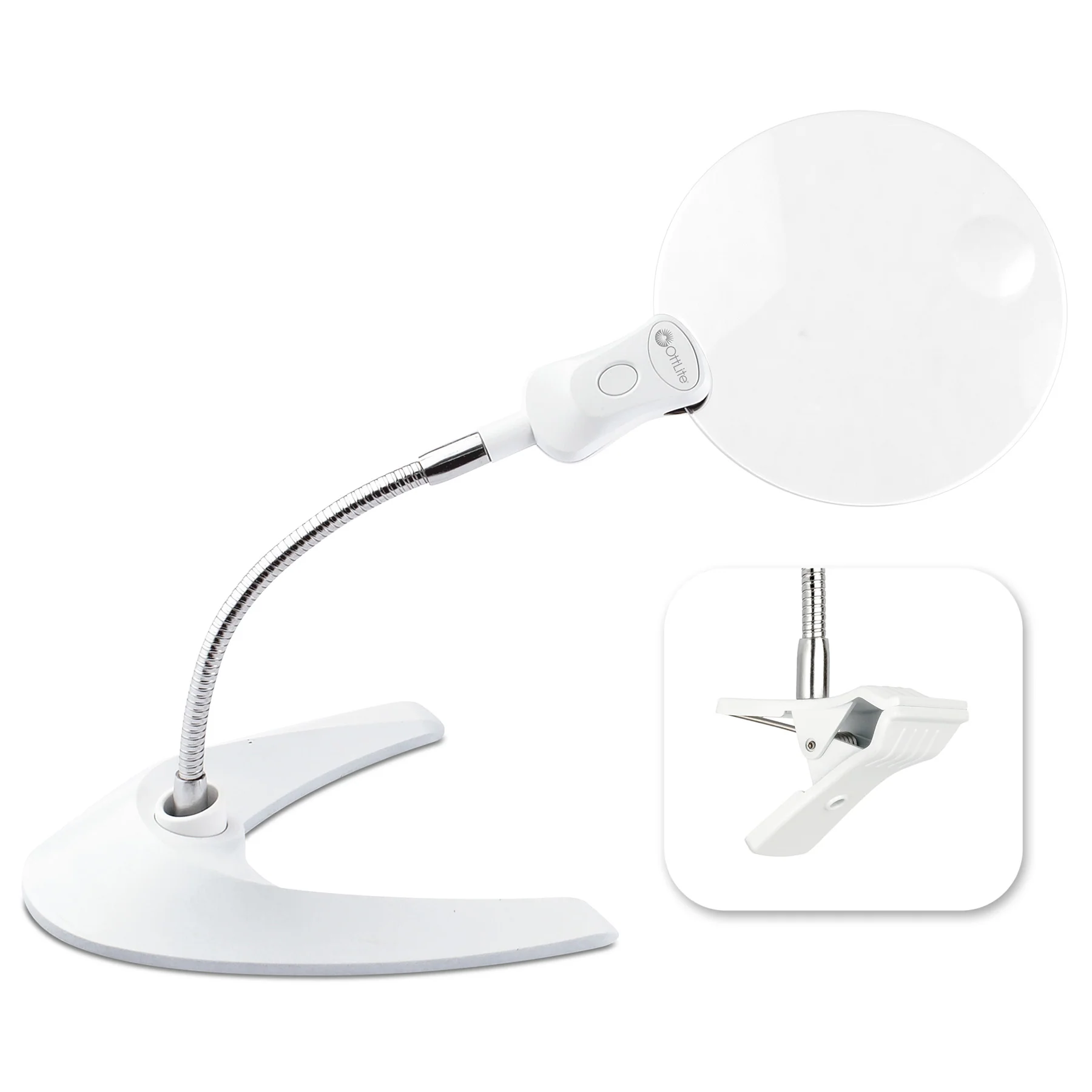 OttLite 5-Inch LED Magnifier w/ Clip and Stand