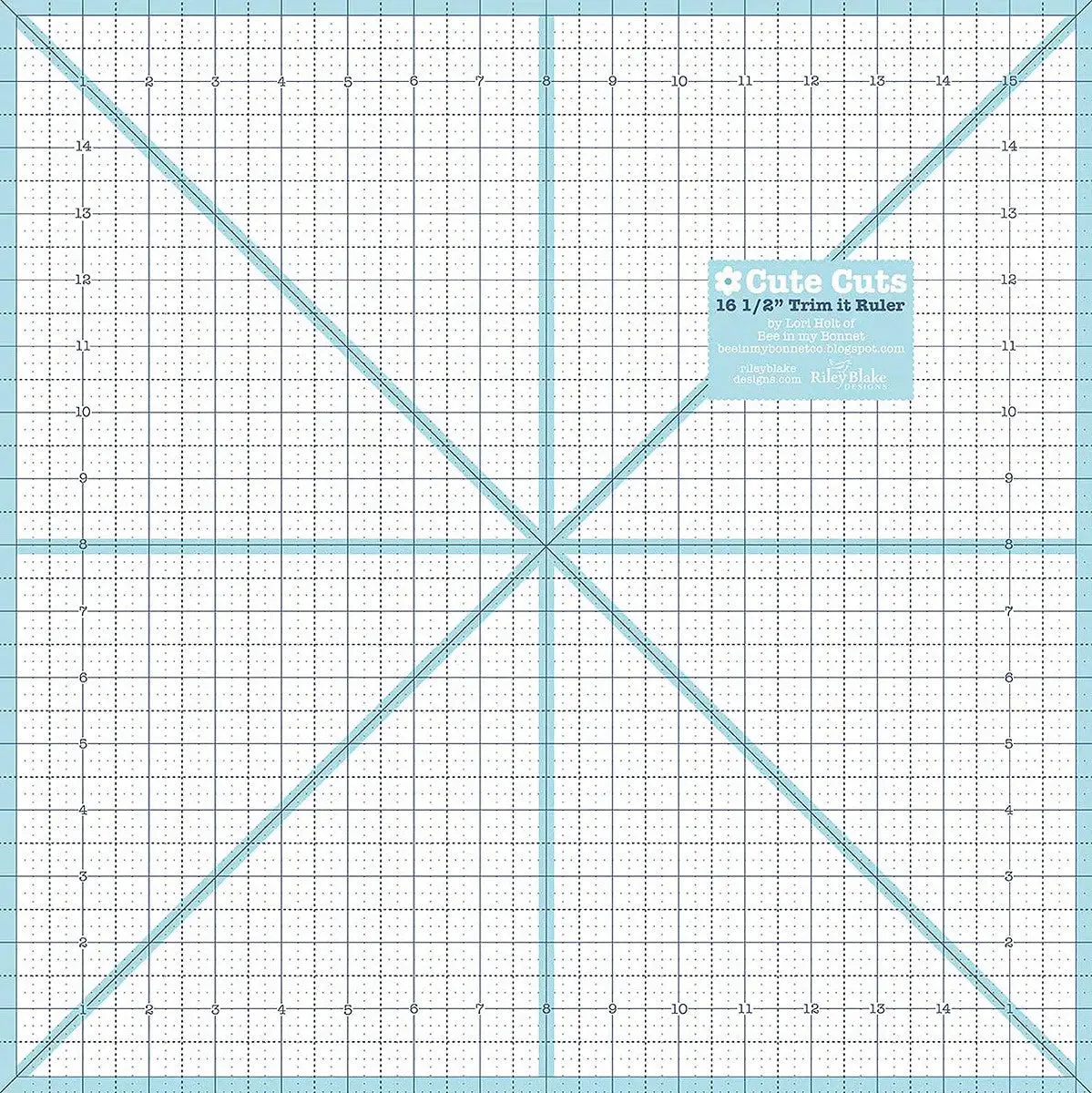 Lori Holt Trim It Ruler 16-1/2in Square 1 Lori Holt Trim It Ruler 16-1/2in Square