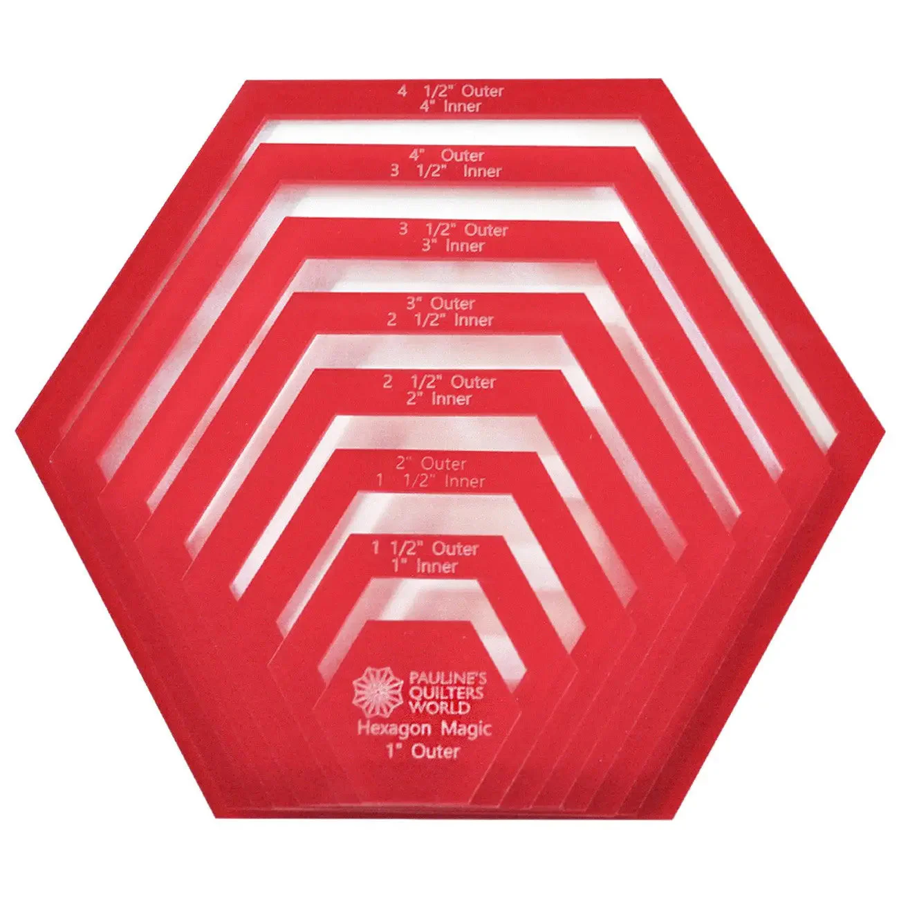 Hexagon Templates 1"-4" 1 Hexagon Templates 1"-4"