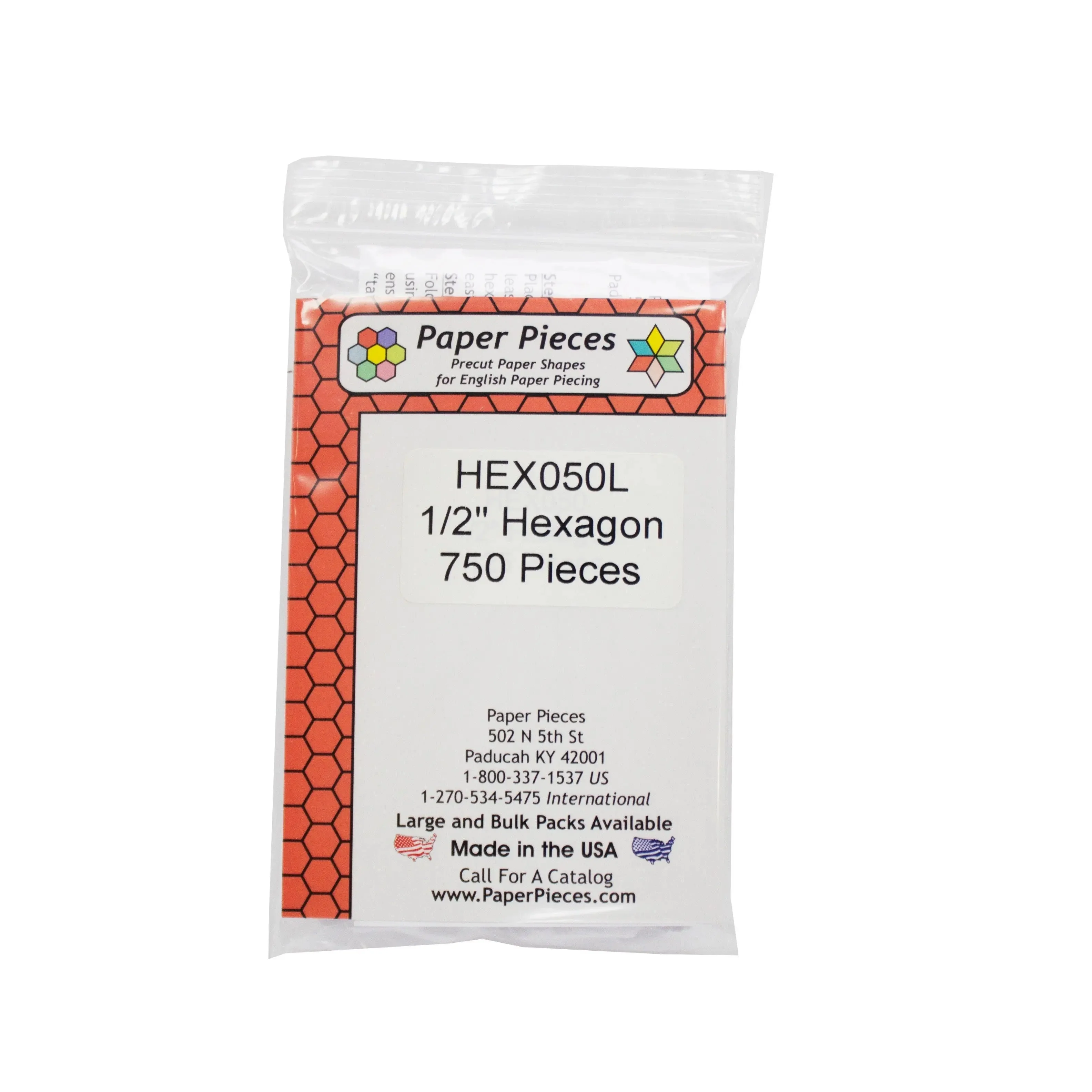 Paper Piece Hexagon Pack 1/2in 750pc 1 Paper Piece Hexagon Pack 1/2in 750pc