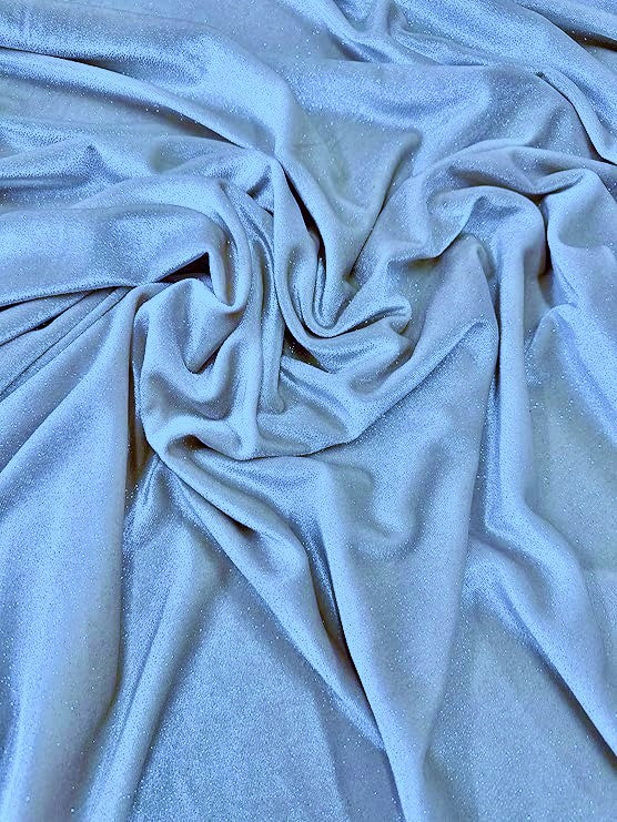 GLITTER STRETCH VELVET 360 GRAMS SPANDEX FABRIC / Sky Blue / Sold by the Yard 1 GLITTER STRETCH VELVET 360 GRAMS SPANDEX FABRIC / Sky Blue / Sold by the Yard