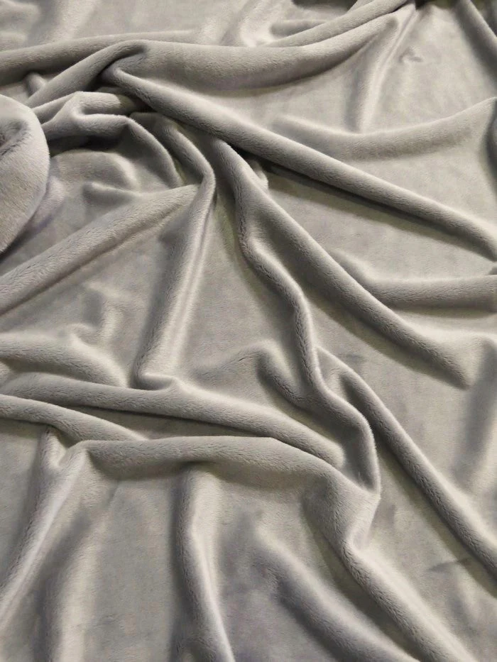Gray Minky Solid Baby Soft Fabric 1 Gray Minky Solid Baby Soft Fabric
