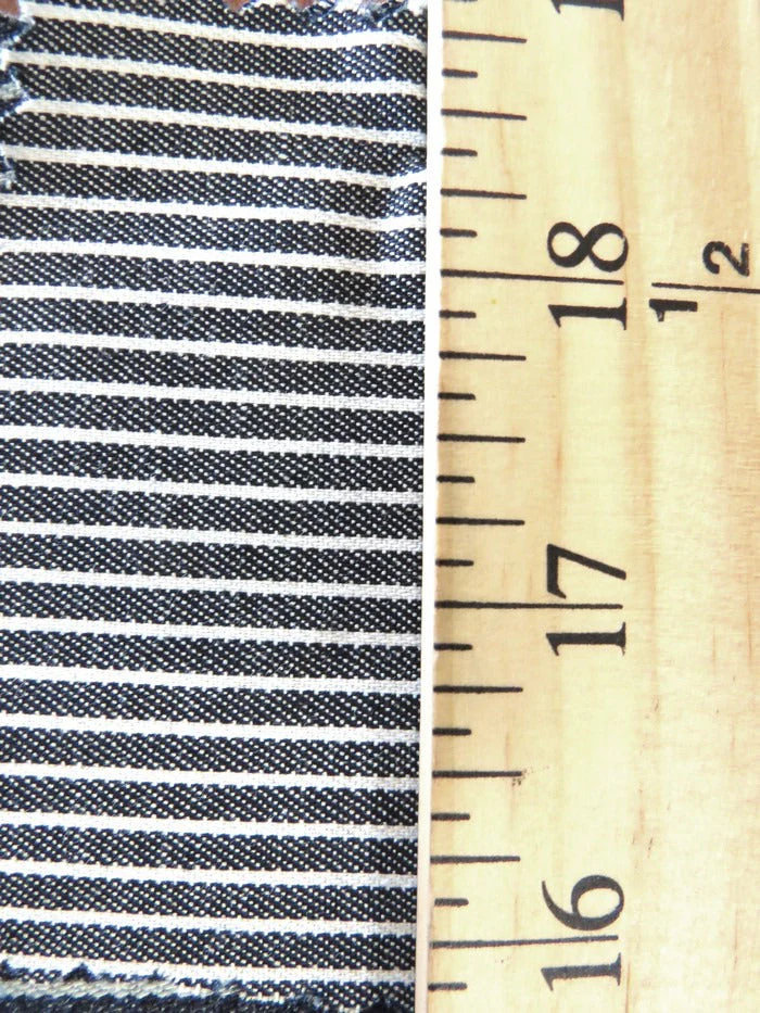 Gray with Natural Stripe Cotton Stretch Denim Fabric 2 Gray with Natural Stripe Cotton Stretch Denim Fabric