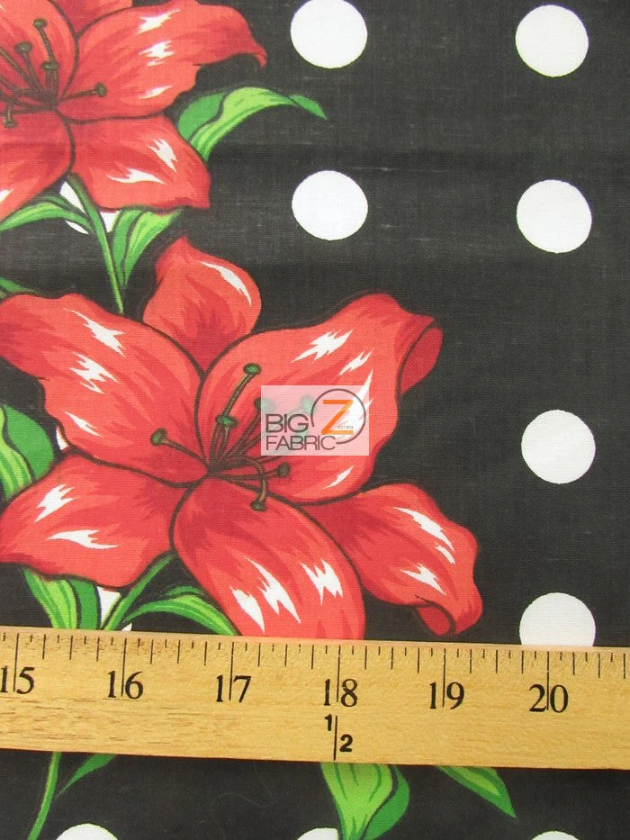 Green Bellflower Polka Dot Print Polyester Cotton Fabric 2 Green Bellflower Polka Dot Print Polyester Cotton Fabric