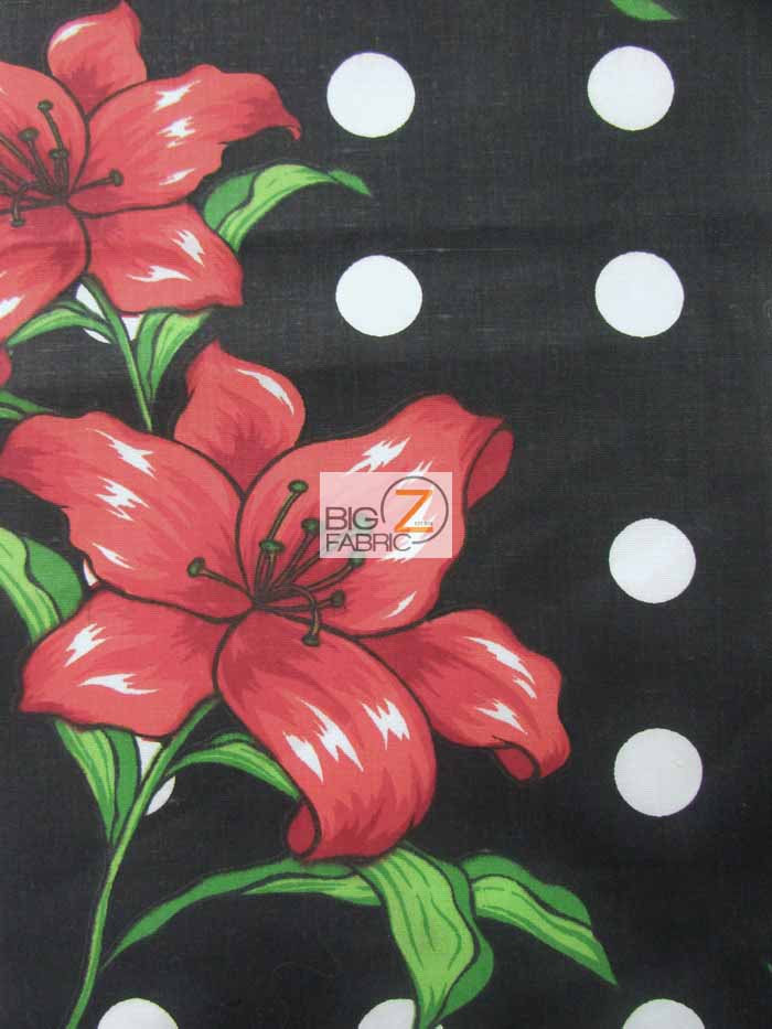 Green Bellflower Polka Dot Print Polyester Cotton Fabric 3 Green Bellflower Polka Dot Print Polyester Cotton Fabric
