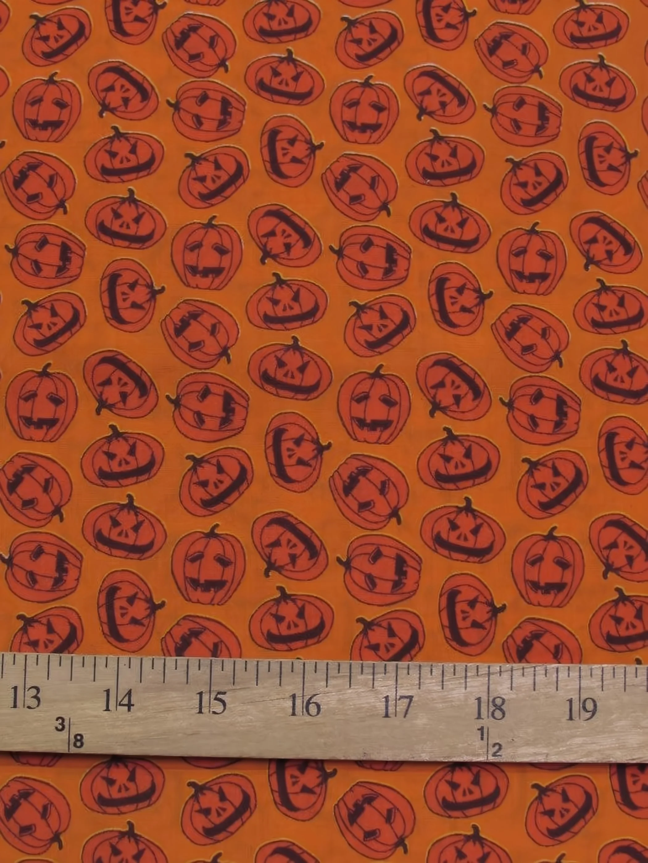 Halloween Pumpkins Orange Poly Cotton Fabric