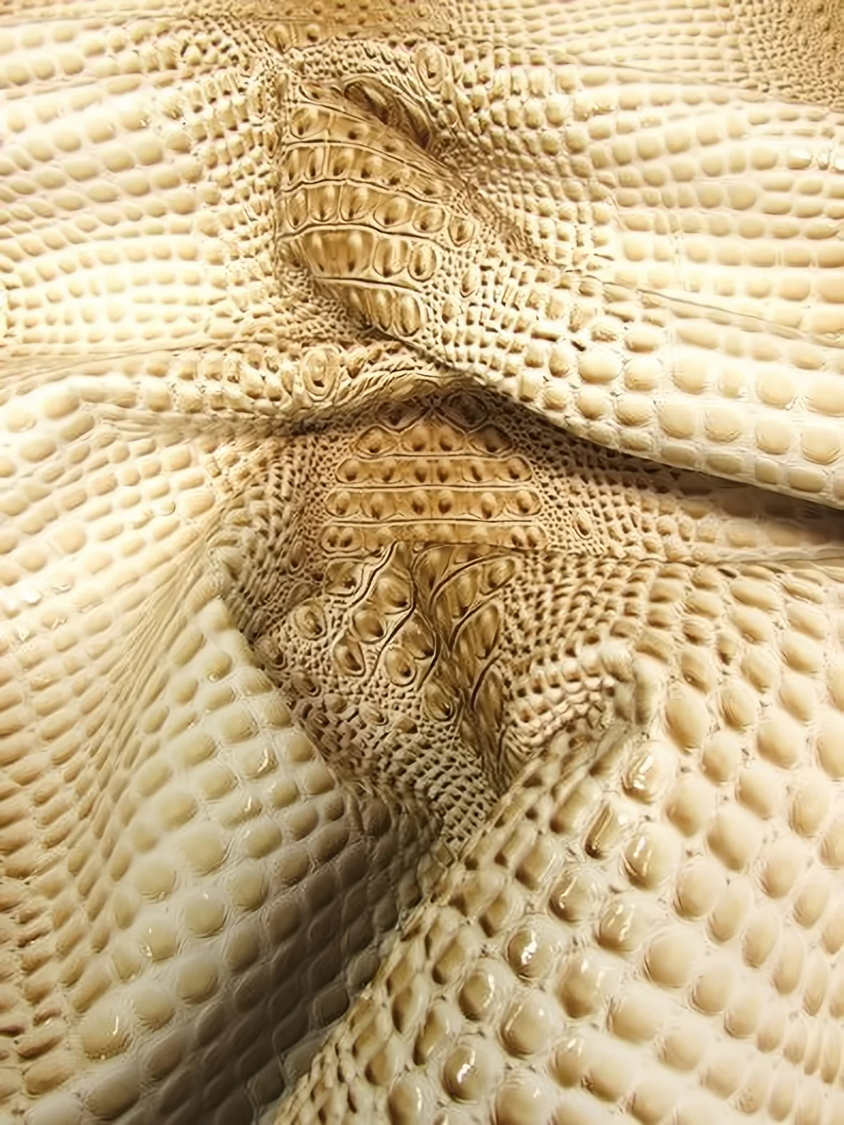 Honey Caramel Florida Gator 3D Embossed Vinyl Fabric / Sold By The Yard 14 Honey Caramel Florida Gator 3D Embossed Vinyl Fabric / Sold By The Yard