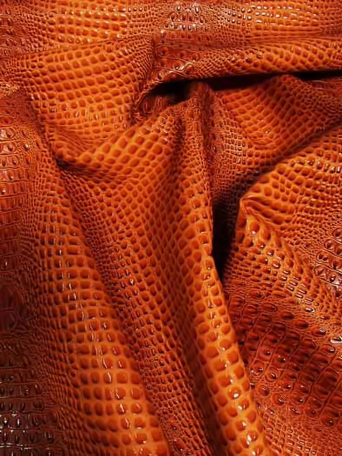 Honey Caramel Florida Gator 3D Embossed Vinyl Fabric / Sold By The Yard 29 Honey Caramel Florida Gator 3D Embossed Vinyl Fabric / Sold By The Yard