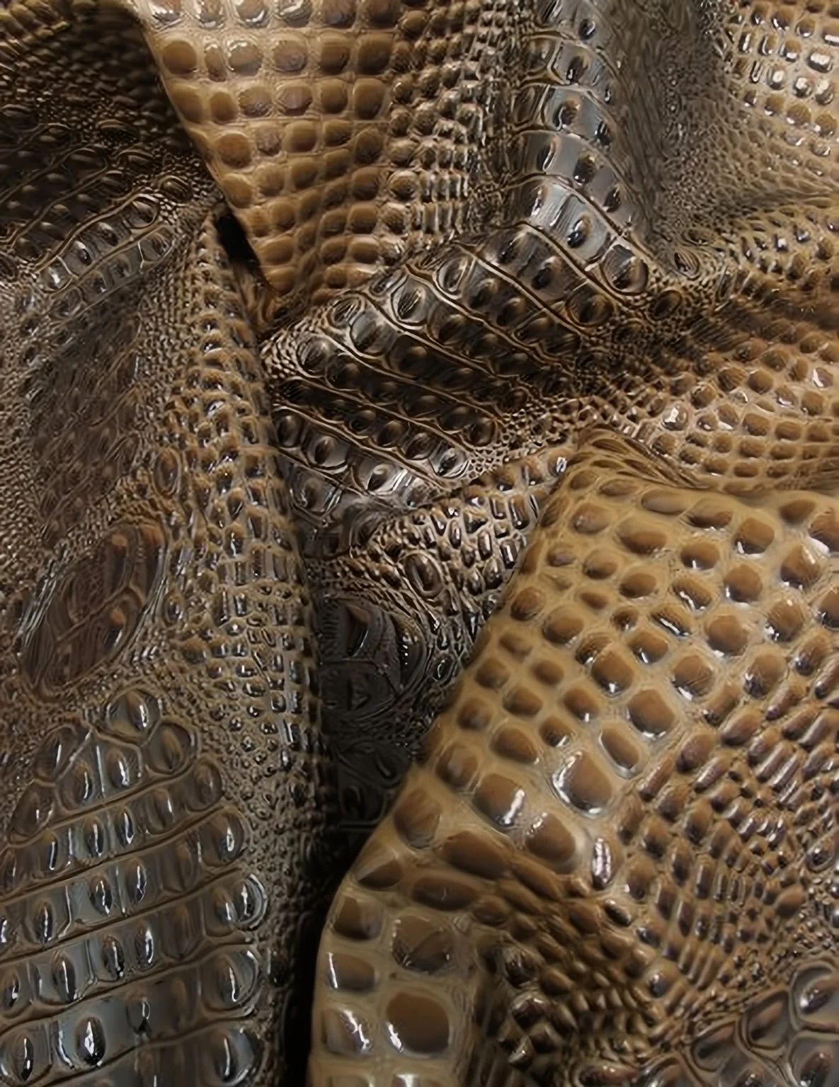Honey Caramel Florida Gator 3D Embossed Vinyl Fabric / Sold By The Yard 48 Honey Caramel Florida Gator 3D Embossed Vinyl Fabric / Sold By The Yard